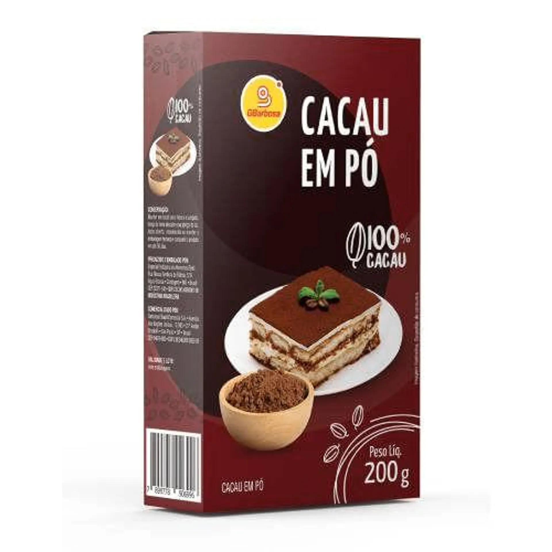 Cacau em Pó GBarbosa 100% Cacau 200g