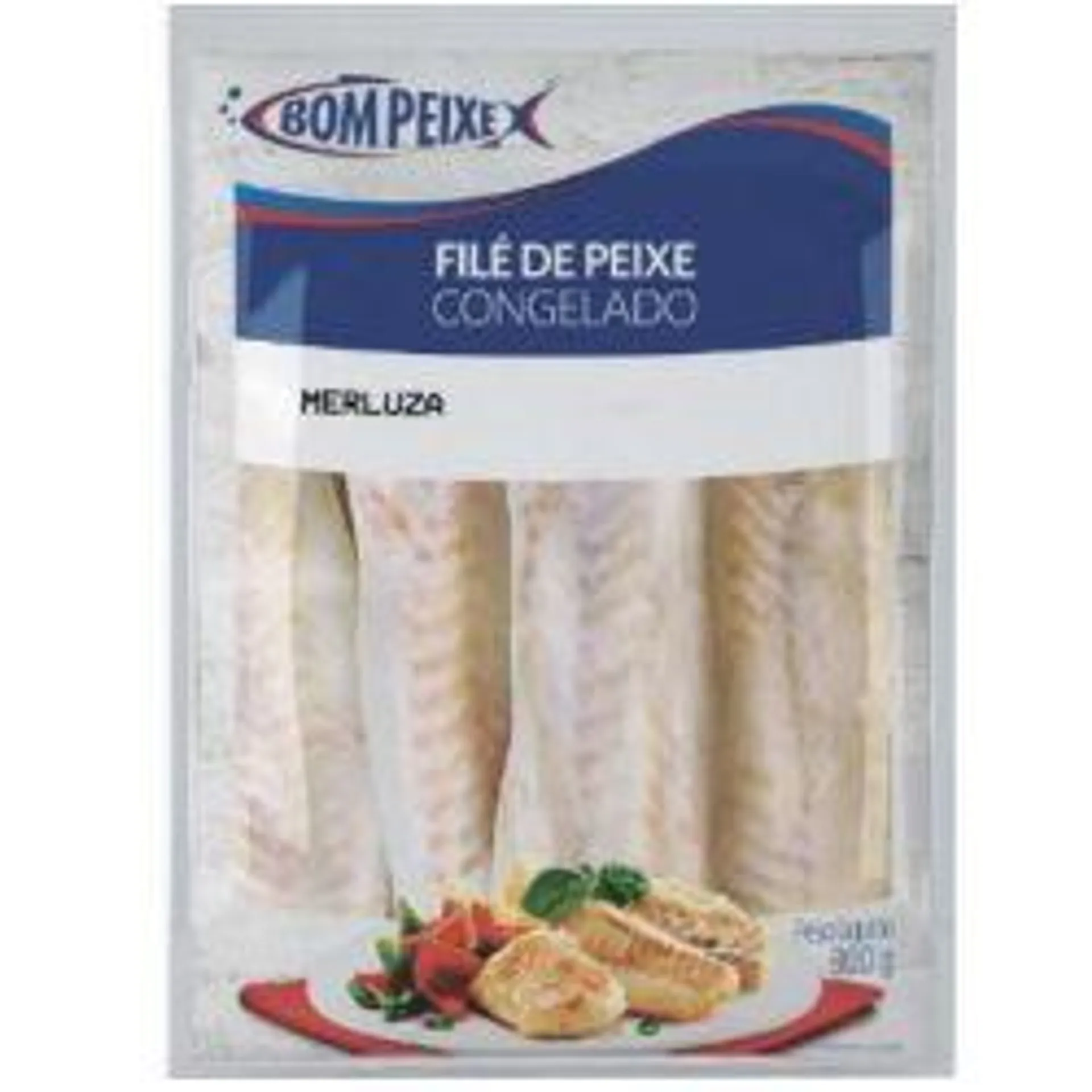 File Merluza Congelado Bom Peixe 1kg