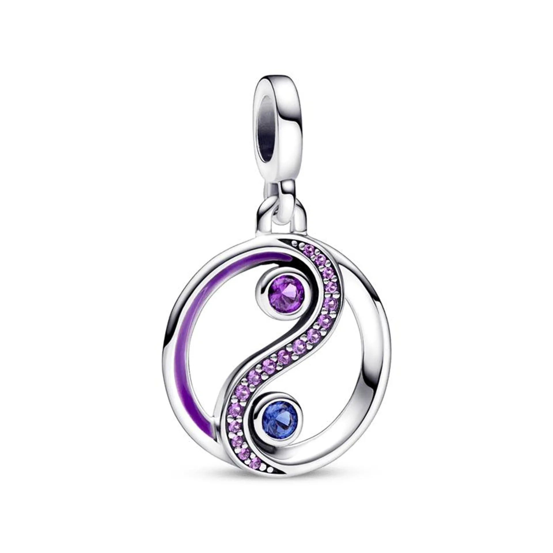 Charm Prata Medalhão Equilíbrio Yin e Yang