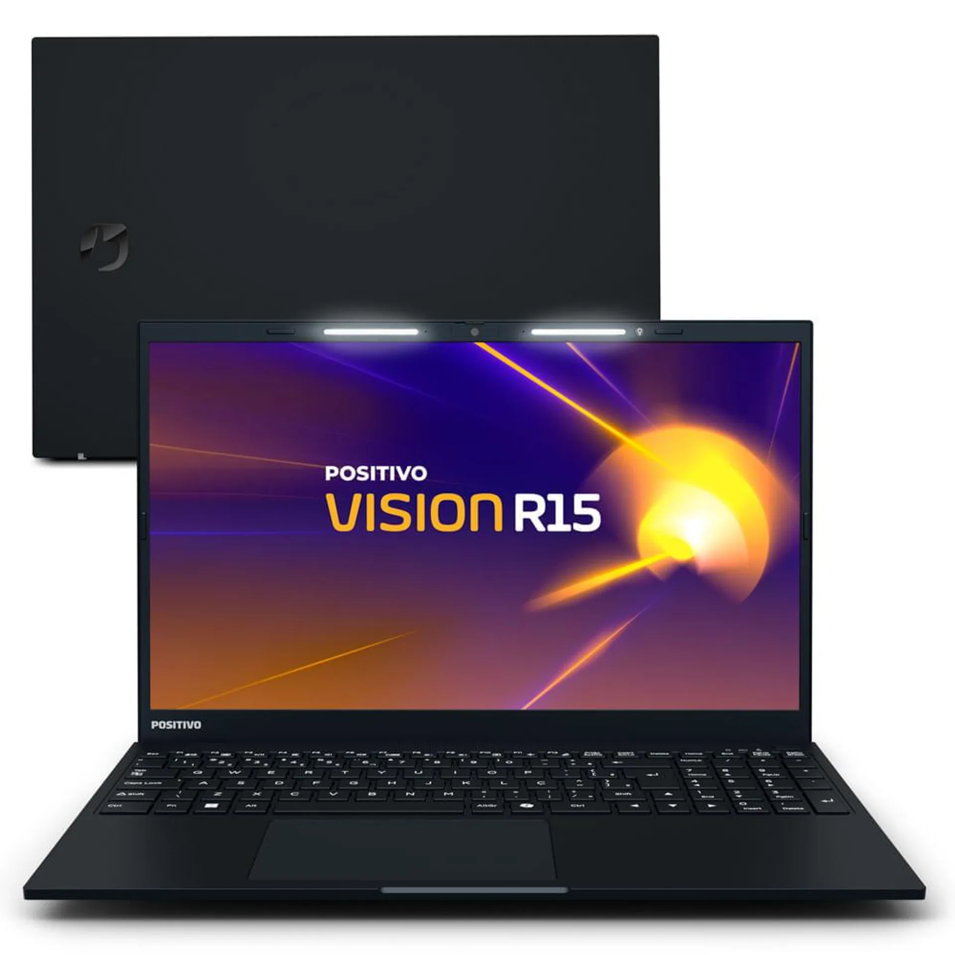 Notebook Positivo Vision R15 AMD® Ryzen 7-5700U Linux 16GB RAM 512GB SSD 15.6” IPS Full HD Lumina Bar - Preto