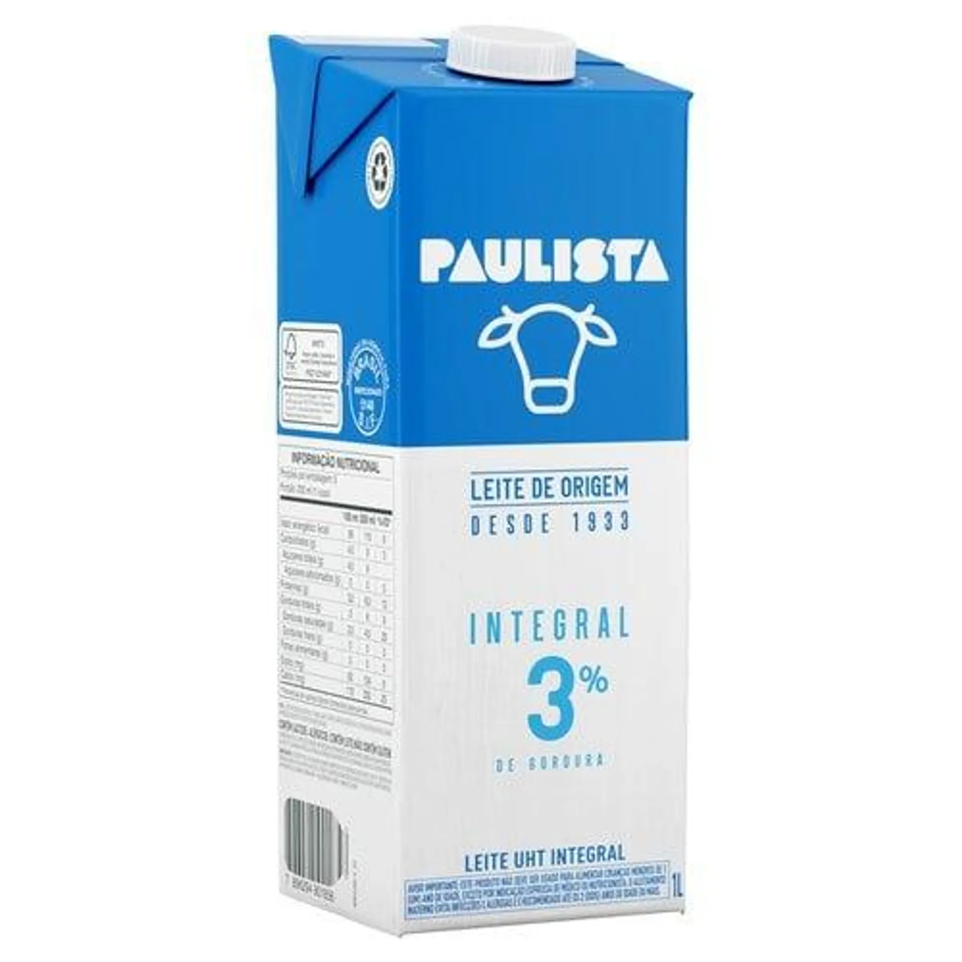 Leite Longa Vida Integral Paulista 1L