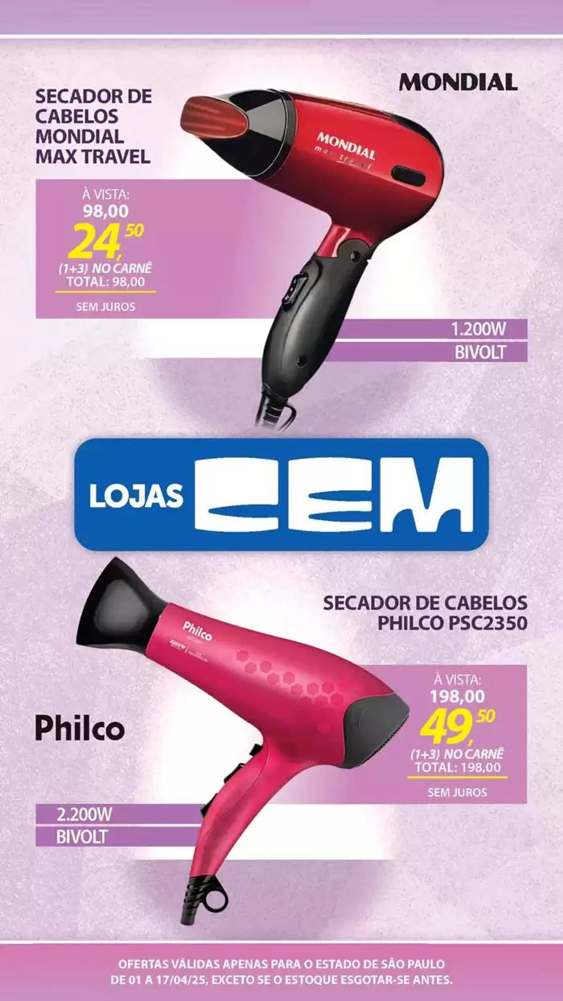 Encarte de Encarte Lojas Cem 3 de abril até 17 de abril 2025 - Pagina 133