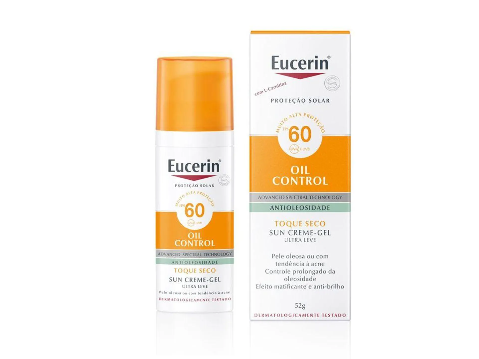 Protetor Solar Facial Creme-Gel Eucerin Sun Oil Control Toque Seco FPS60 52g