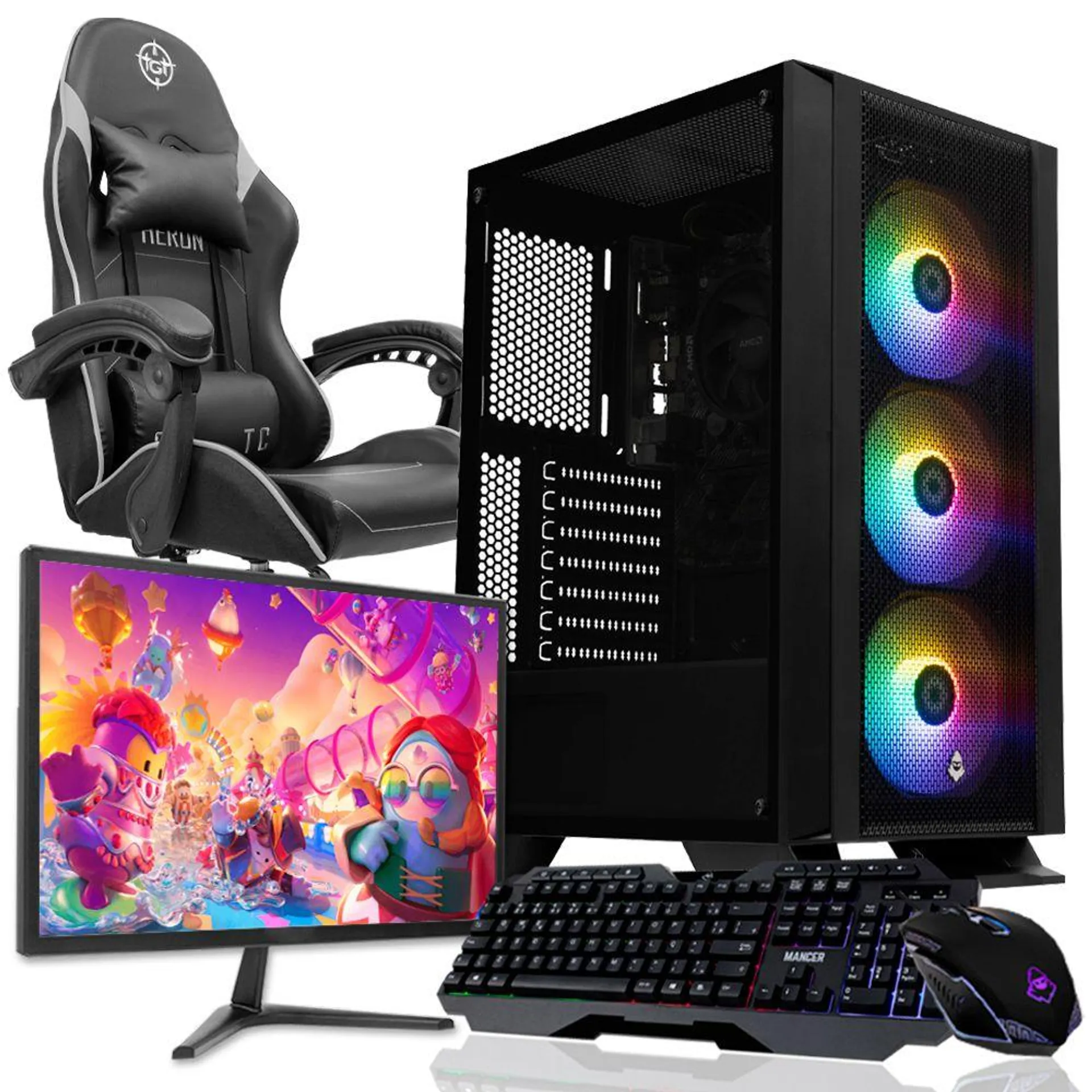 PC Gamer Completo Pichau Cicreu VI, AMD Ryzen 3 4350GE, 16GB DDR4, SSD 480GB + Cadeira Gamer + Monitor + Kit Periféricos