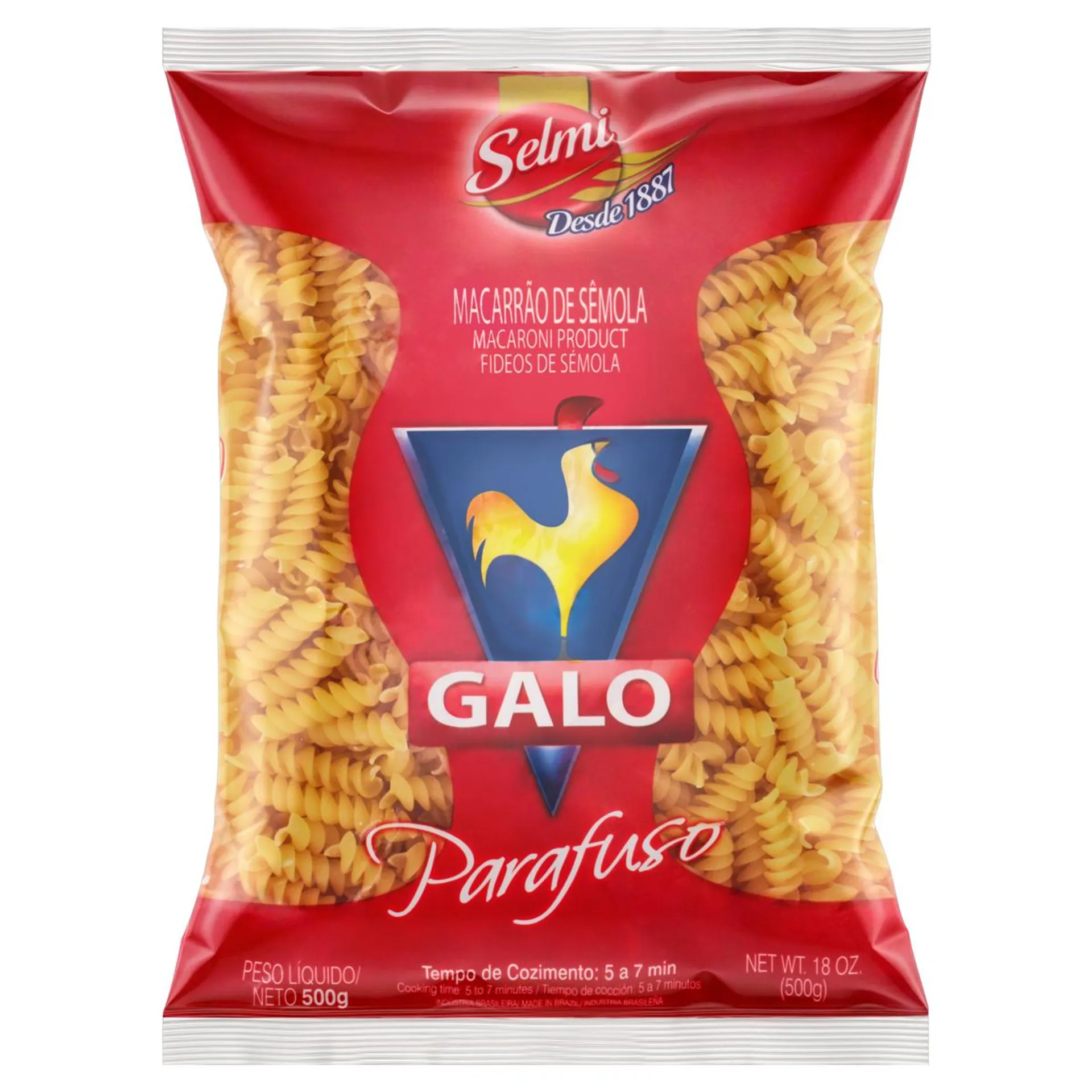 Macarrão Sêmola Parafuso Galo 500g