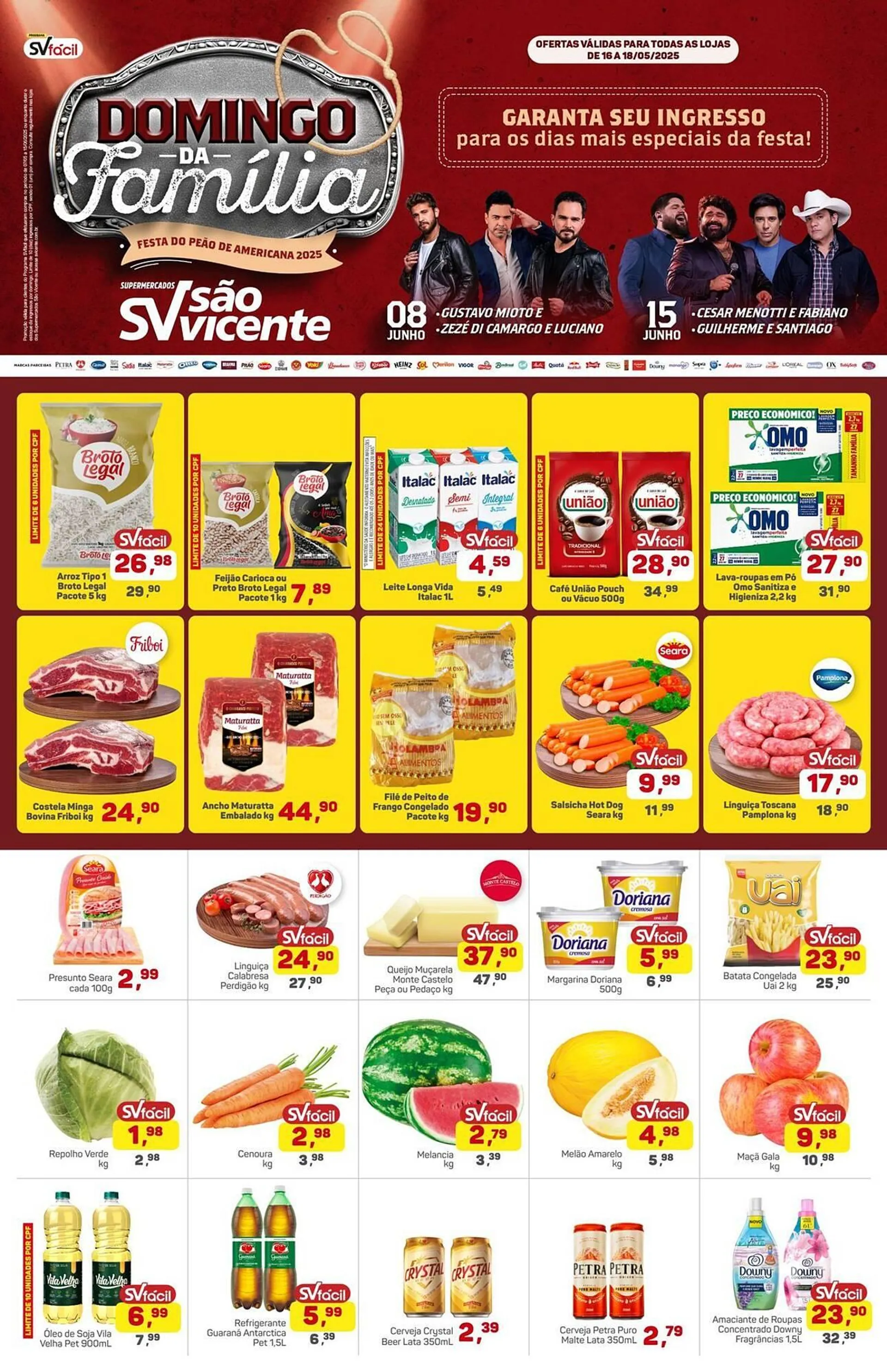 Encarte de Catálogo Supermercados São Vicente 16 de maio até 18 de maio 2025 - Pagina 1
