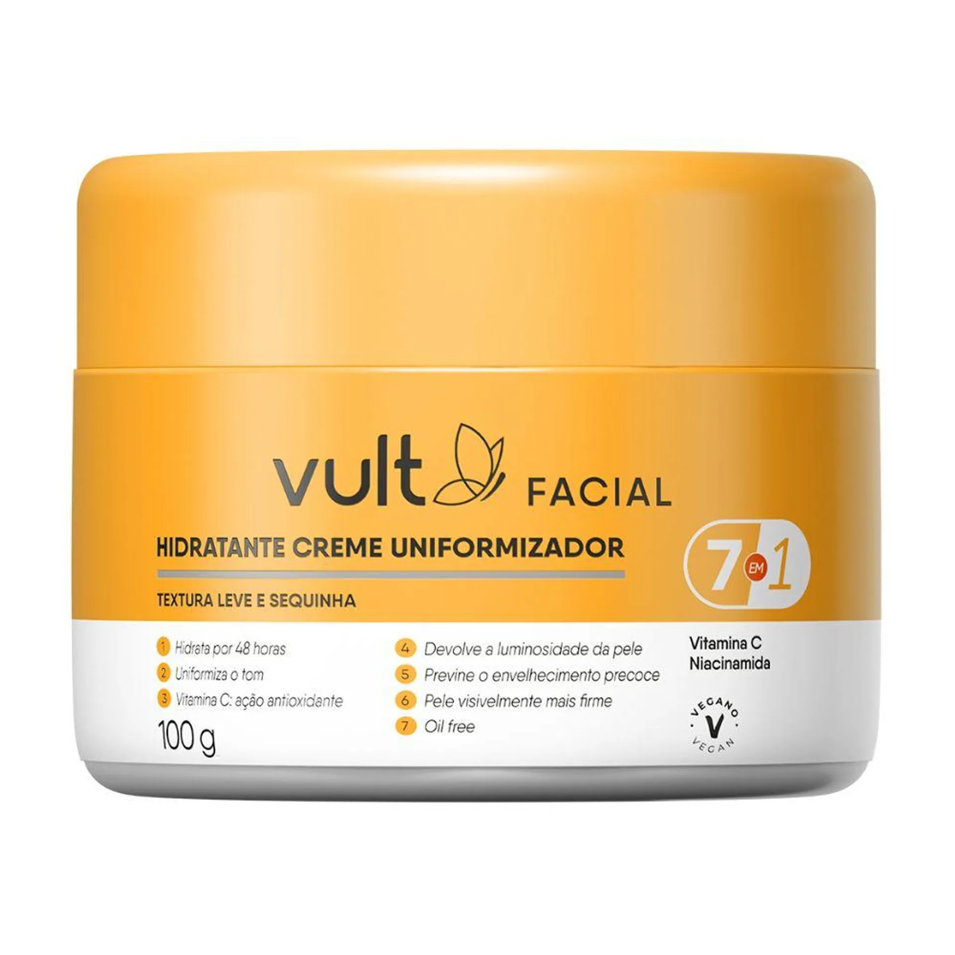 Creme Facial Hidratante Vult Uniformizador 100g