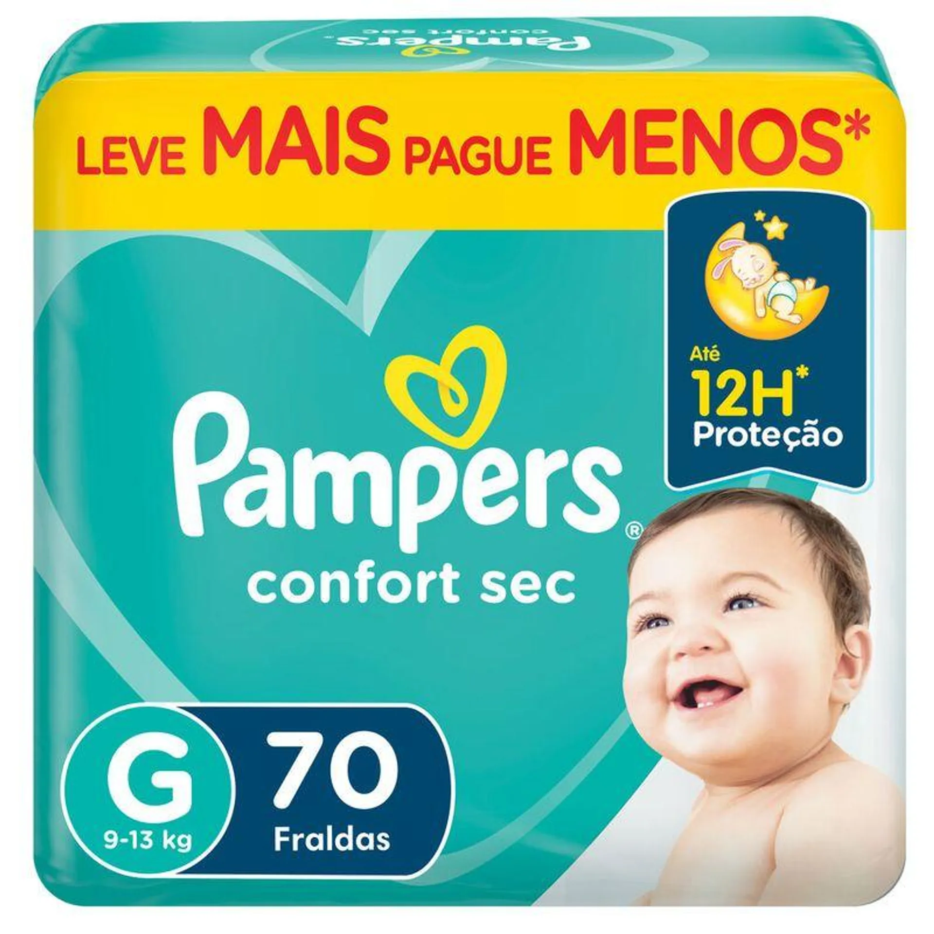 Fralda pampers confort sec g com 70 Unidades