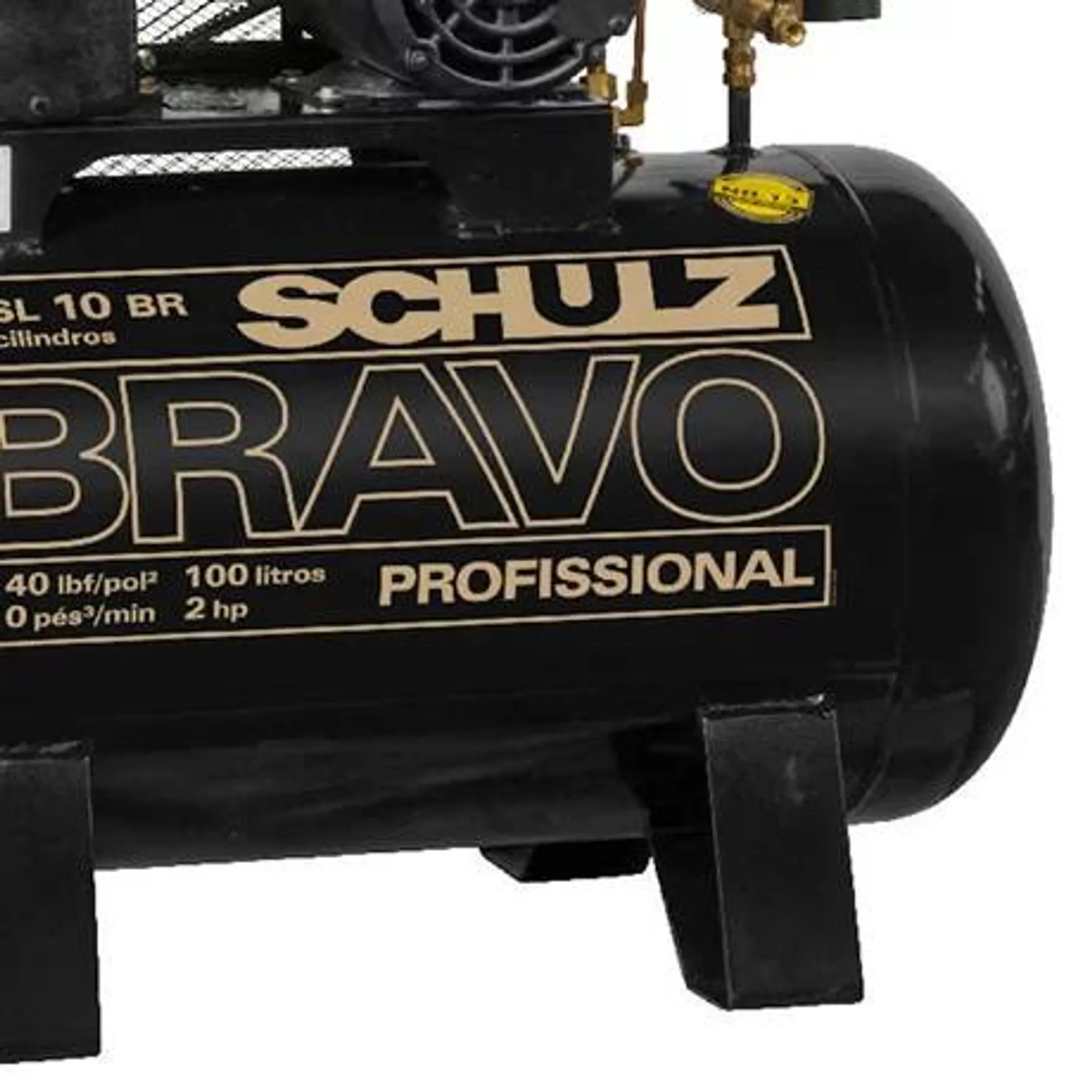 Compressor de Ar 10 Pés 140 PSI 100 Litros 220/380V Trifásico CSL10BR/100L SCHULZ