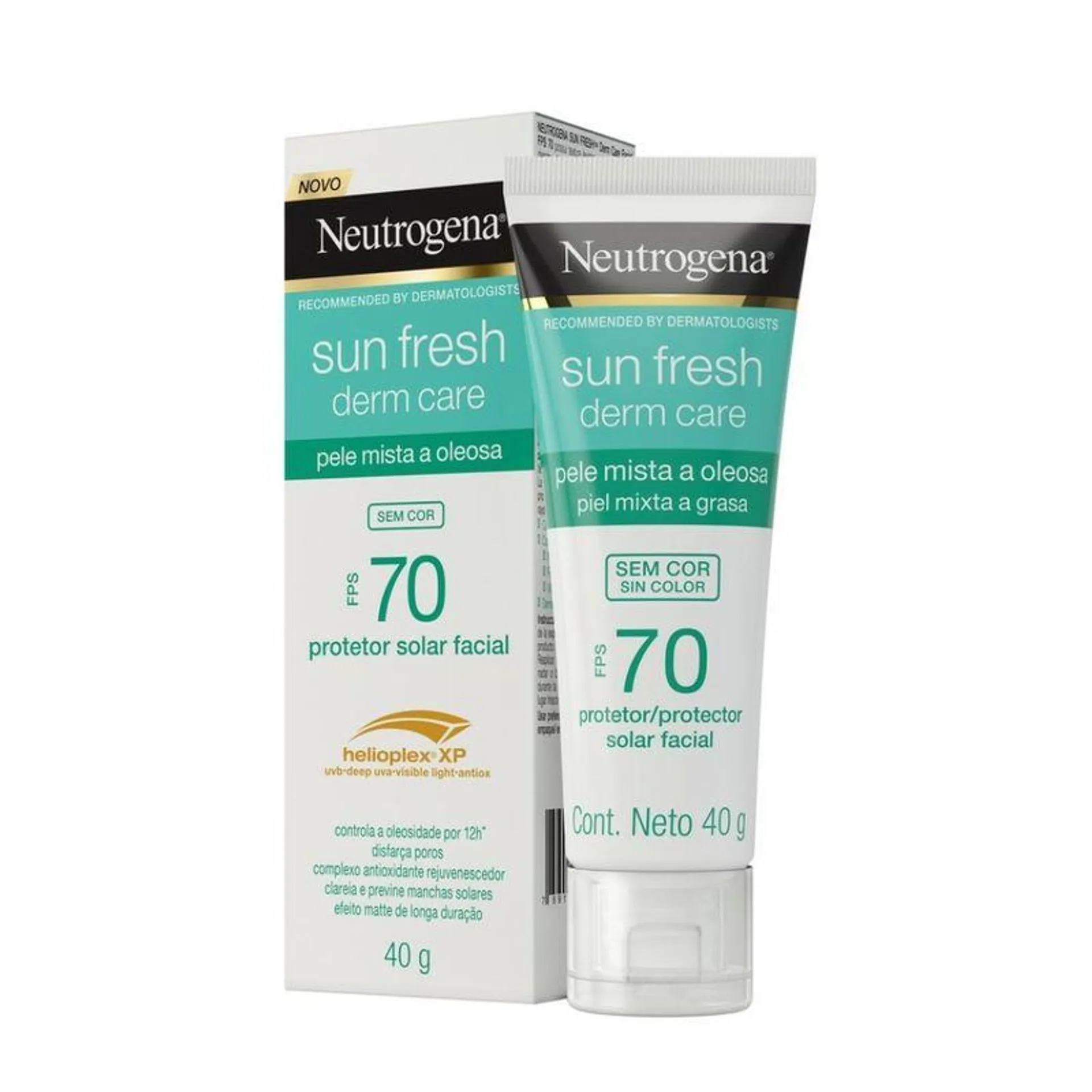 Protetor Solar Facial Neutrogena Sun Fresh Oily Skin Sem Cor FPS 70 40g