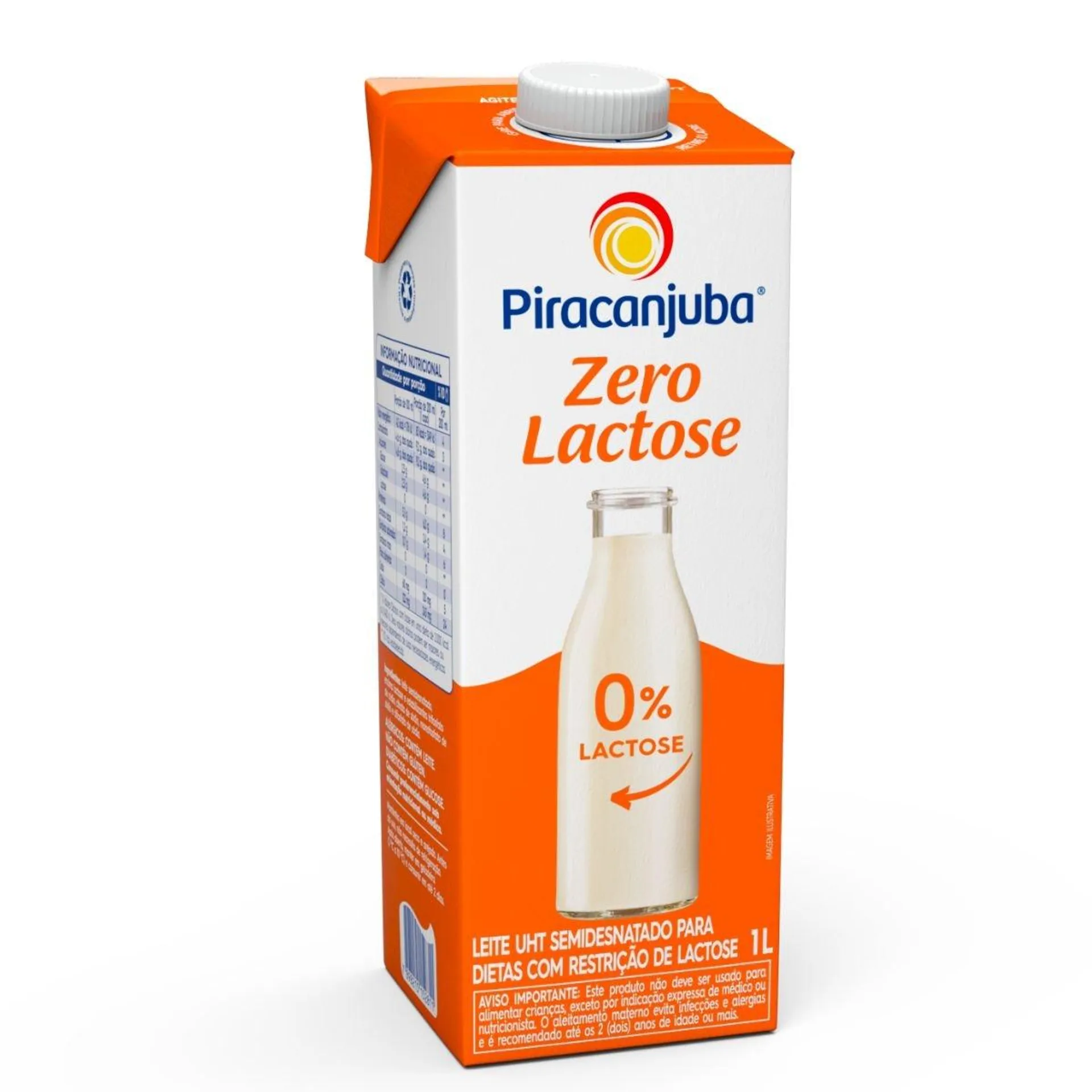 Leite Longa Vida Piracanjuba Semidesnatado Zero Lactose 1l