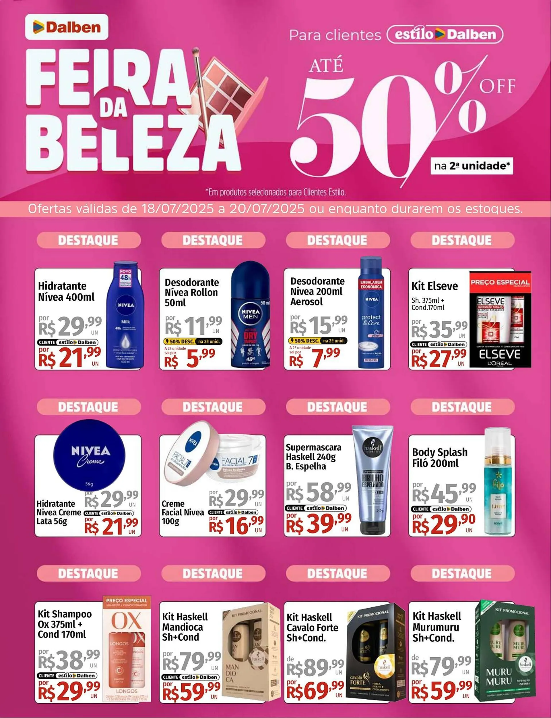 Encarte de Catálogo Supermercado Dalben 18 de julho até 20 de julho 2025 - Pagina 1