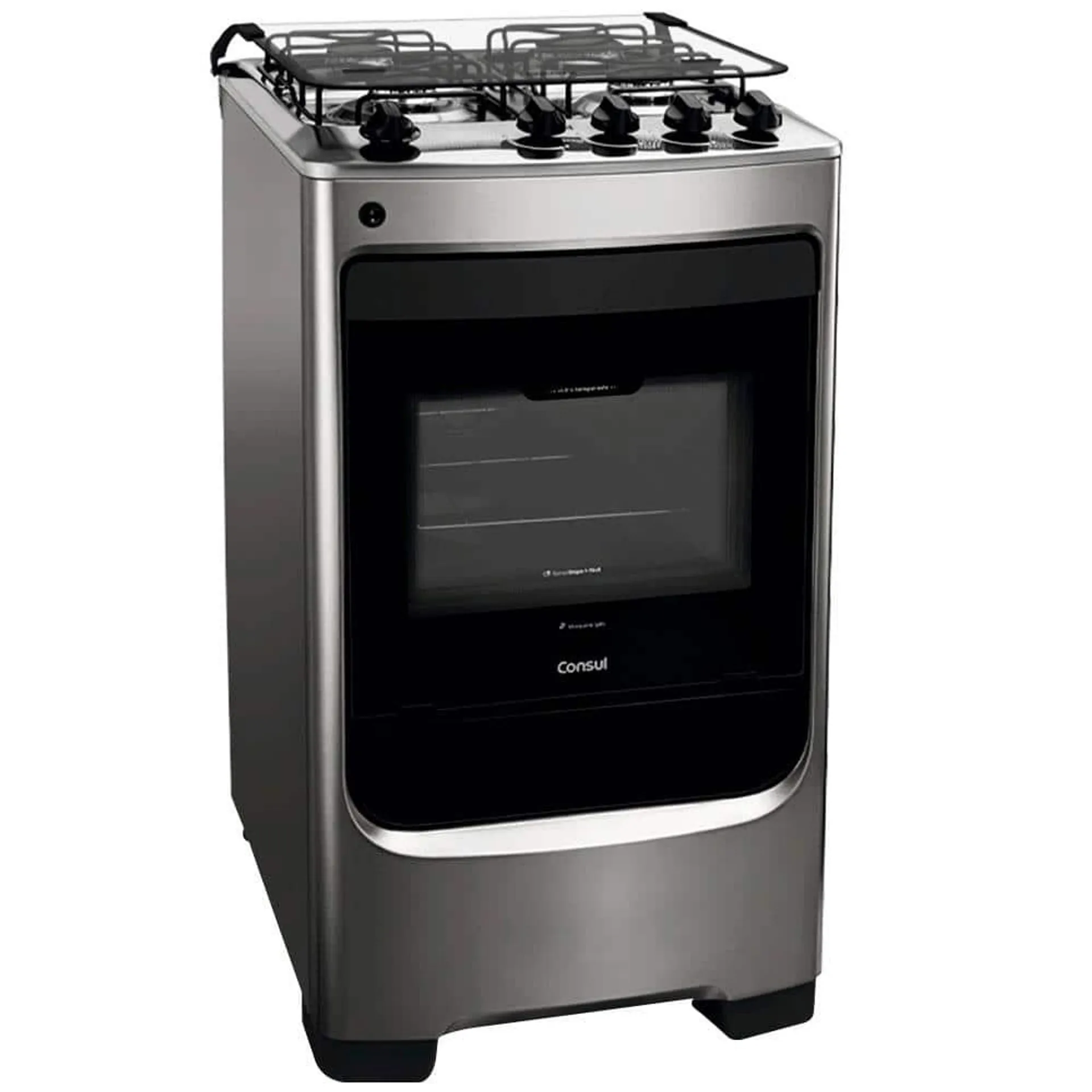 Fogão Consul 4 Bocas CFO4NAR com Mesa de Inox Acendimento Automático e Design Frente Única Bivolt - Inox