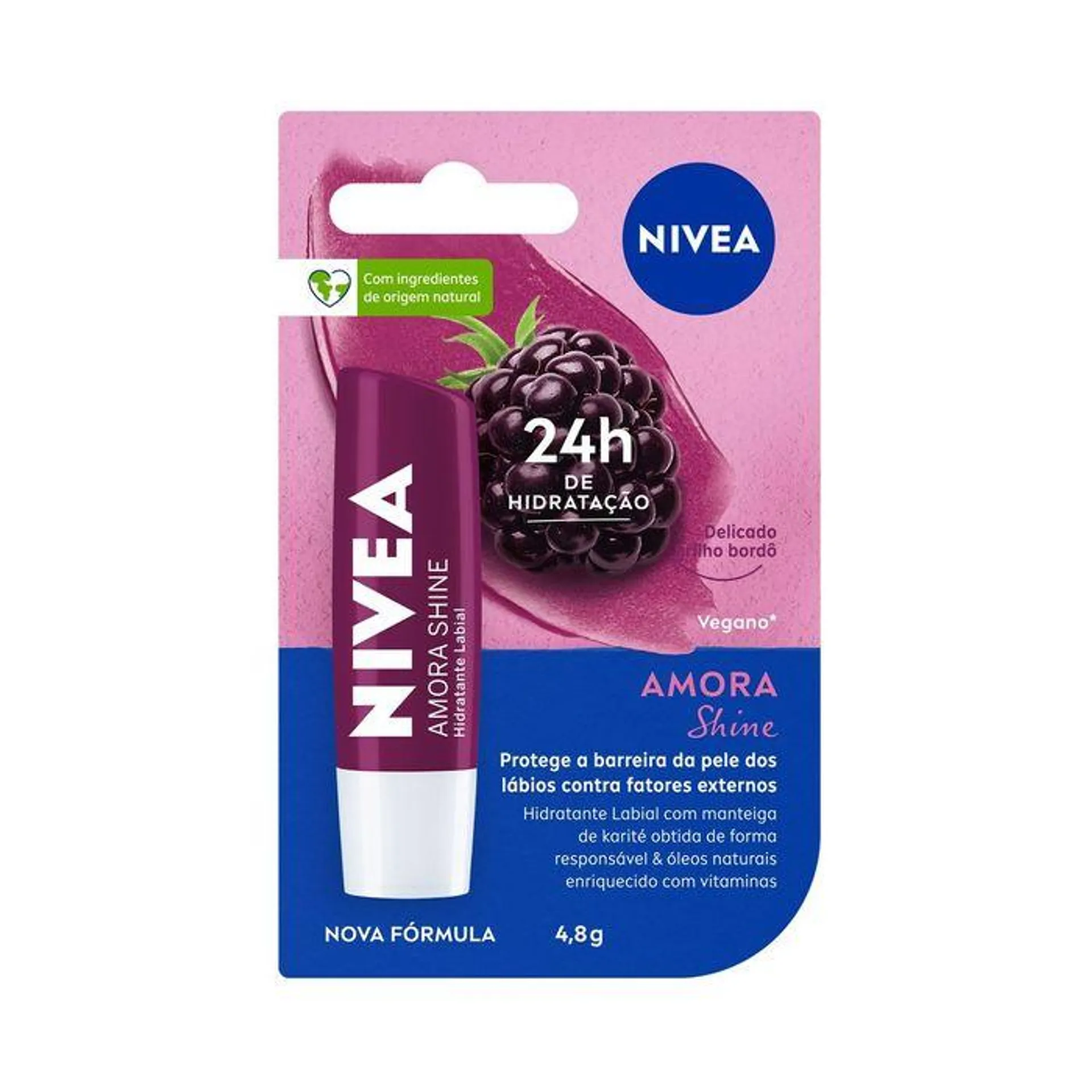 Nivea Hidratante Labial Amora Shine 4,8 g