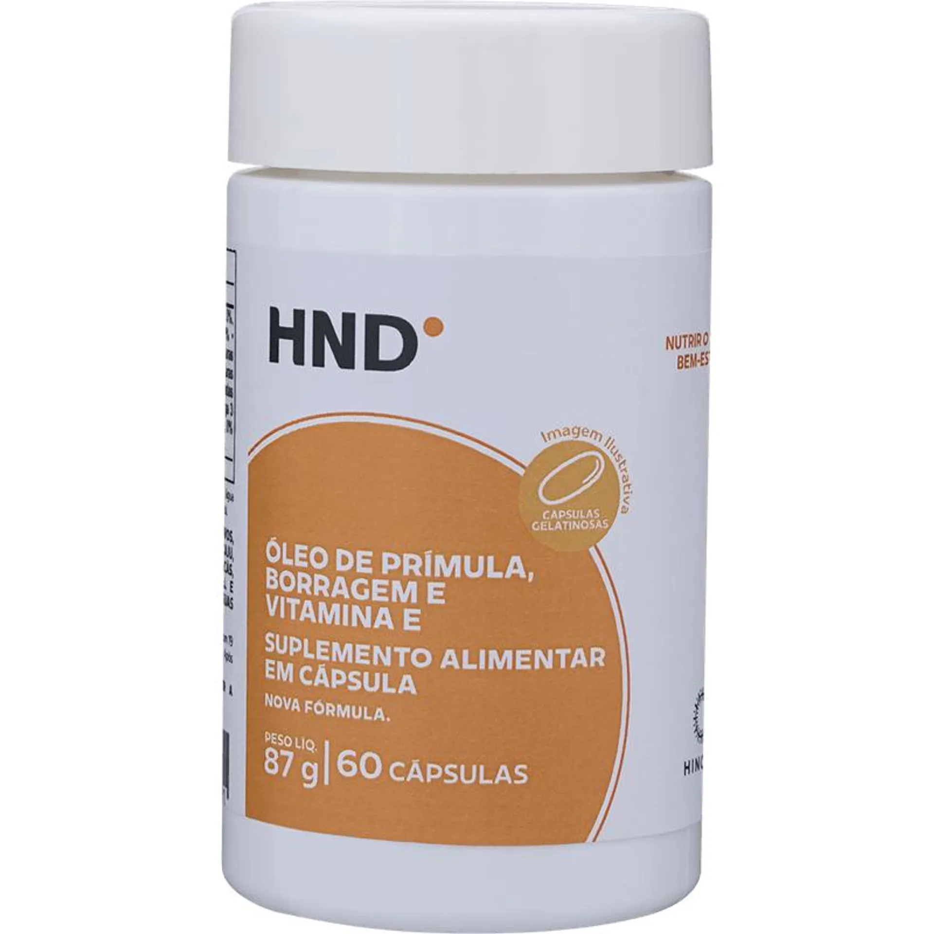 Suplemento Alimentar Óleo de Prímula, Borragem & Vitamina E 60 Cápsulas HND