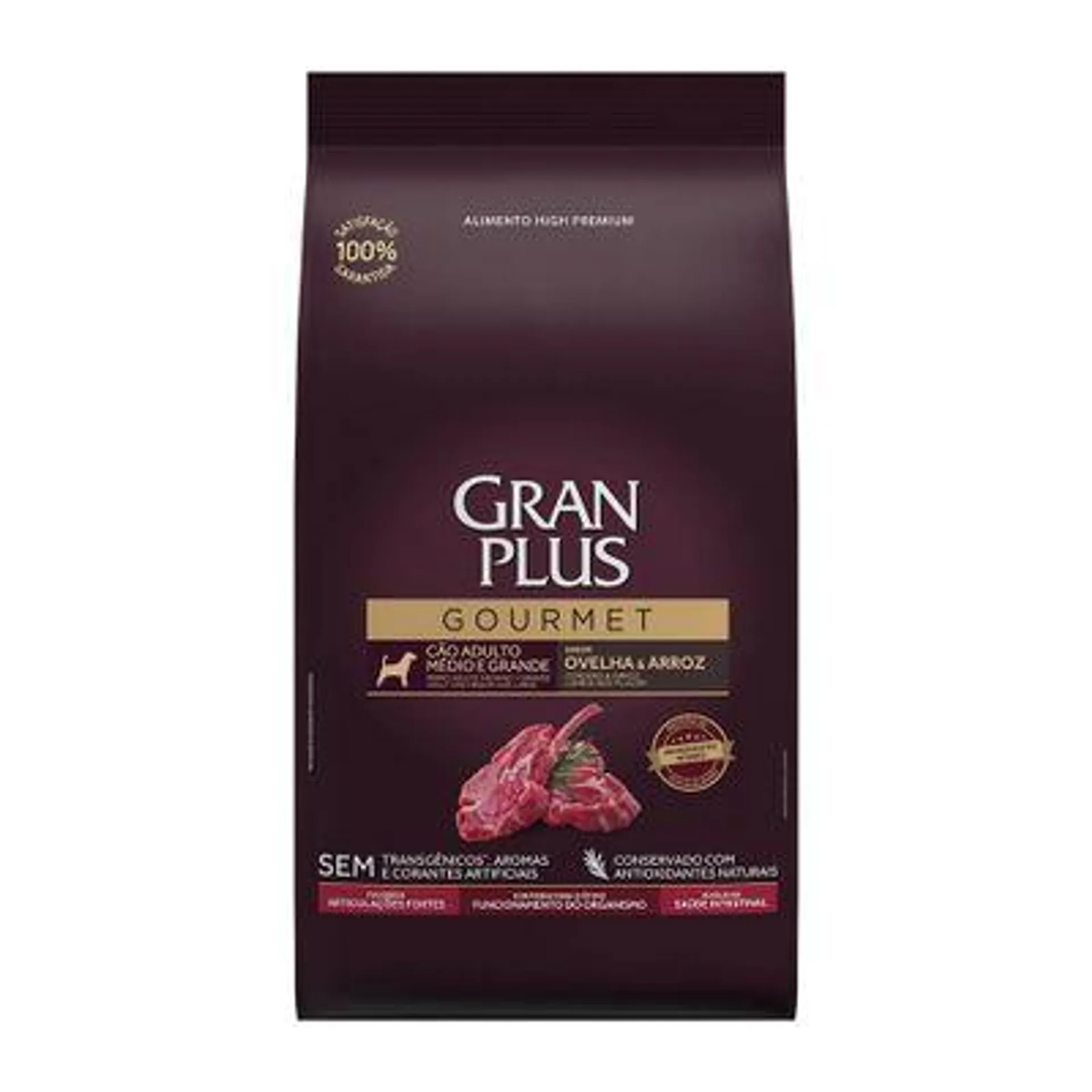 Ração GranPlus Gourmet Cães Adultos Médio e Grande Ovelha e Arroz 15kg