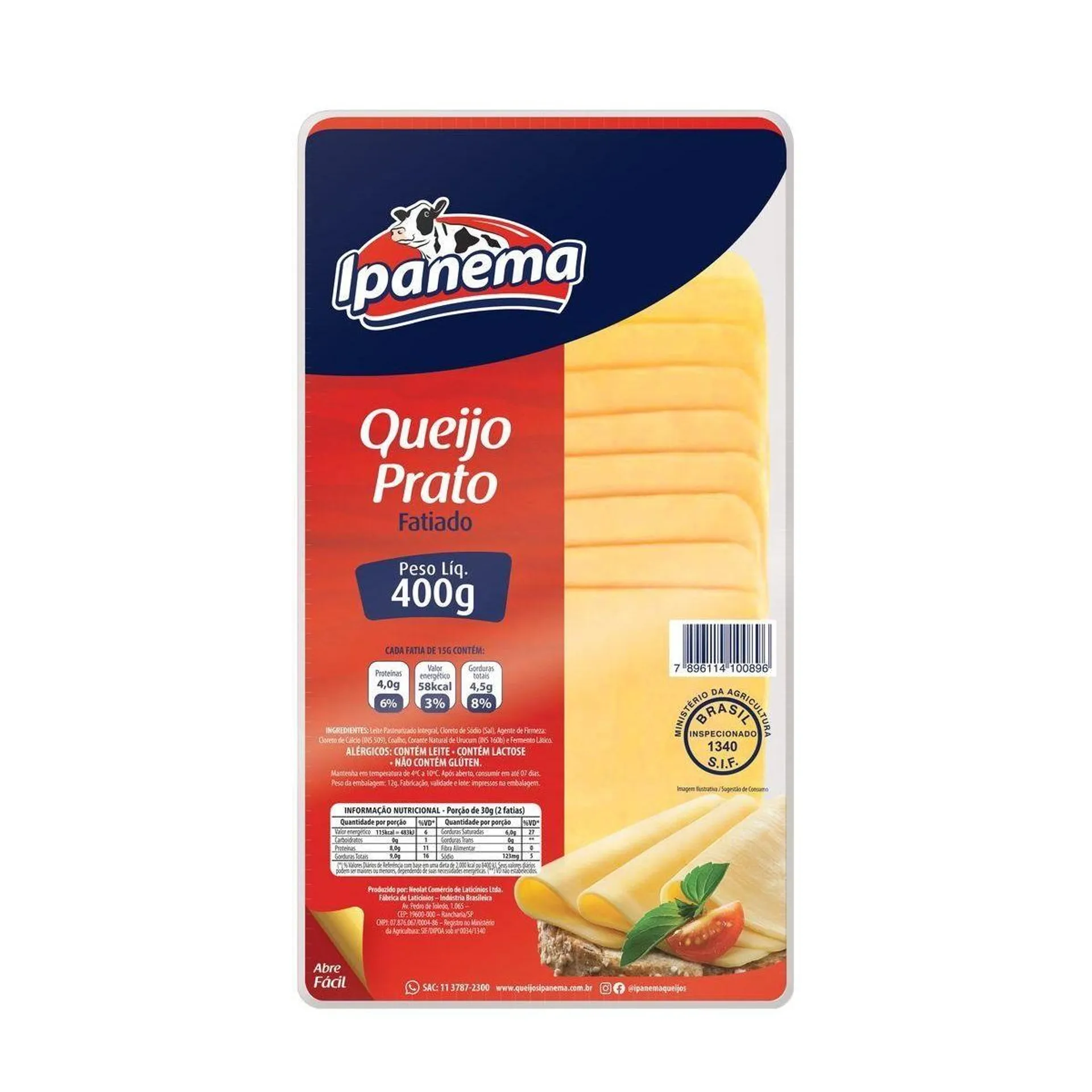 Queijo Prato Ipanema Fatiado 400g