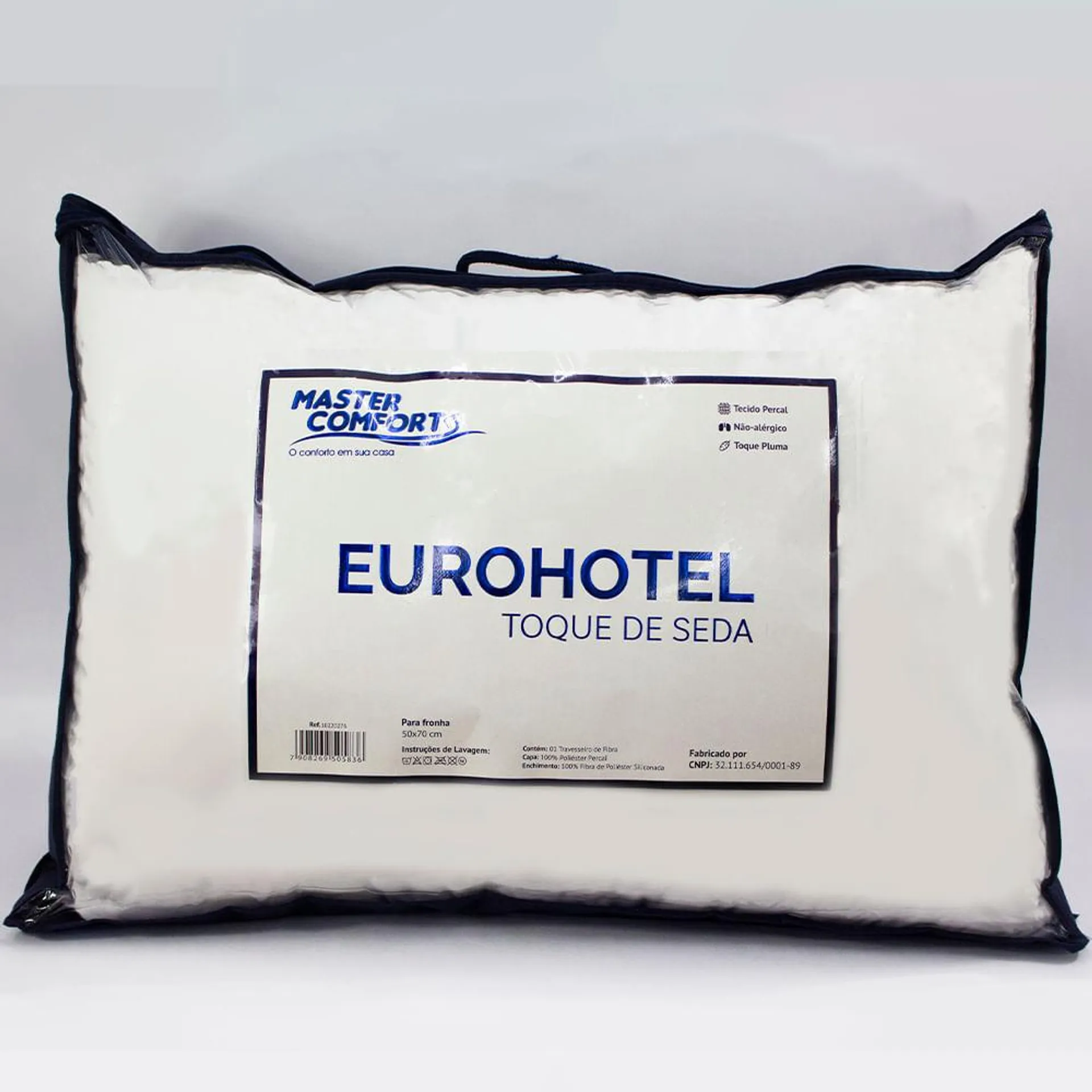 Travesseiro Fibra Siliconada Eurohotel Branco 70x50cm 10220276 - Master Comfort