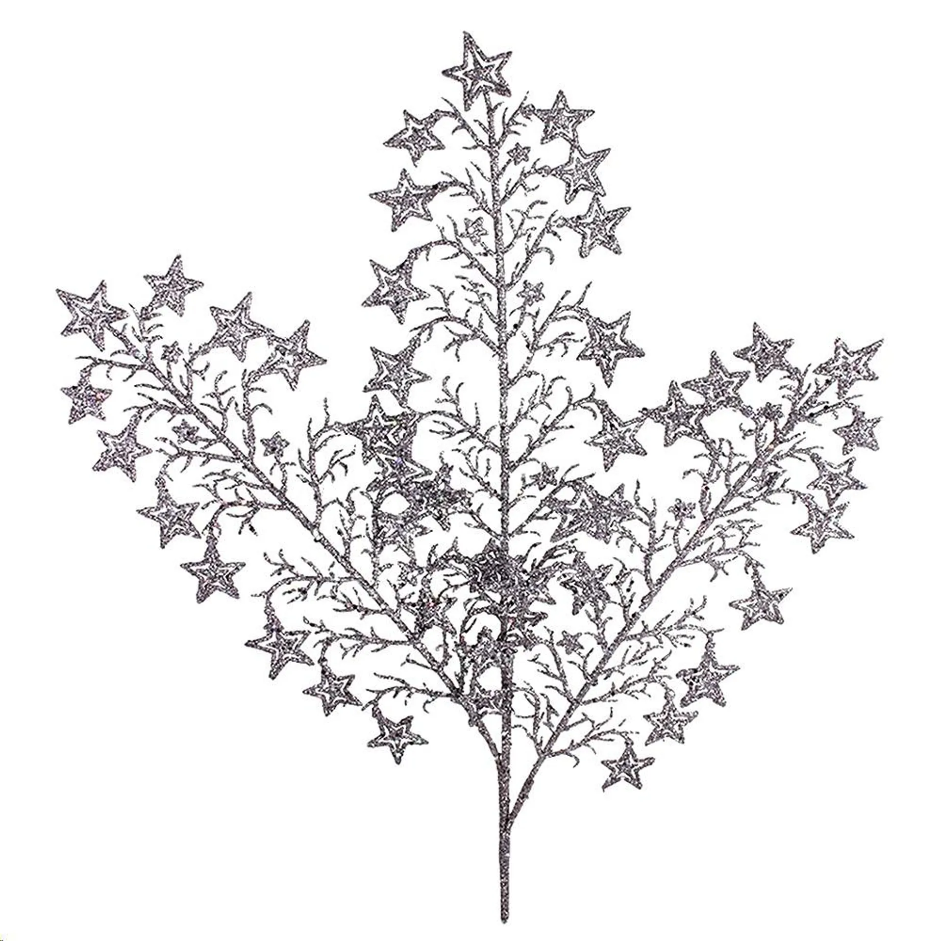 Haste Natalina Em Laser com Glitter Prata 83cm - Gpresentes