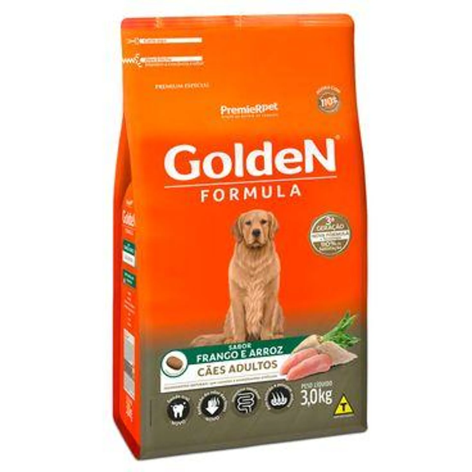 Ração Golden Formula Cães Adultos Frango e Arroz 3 kg