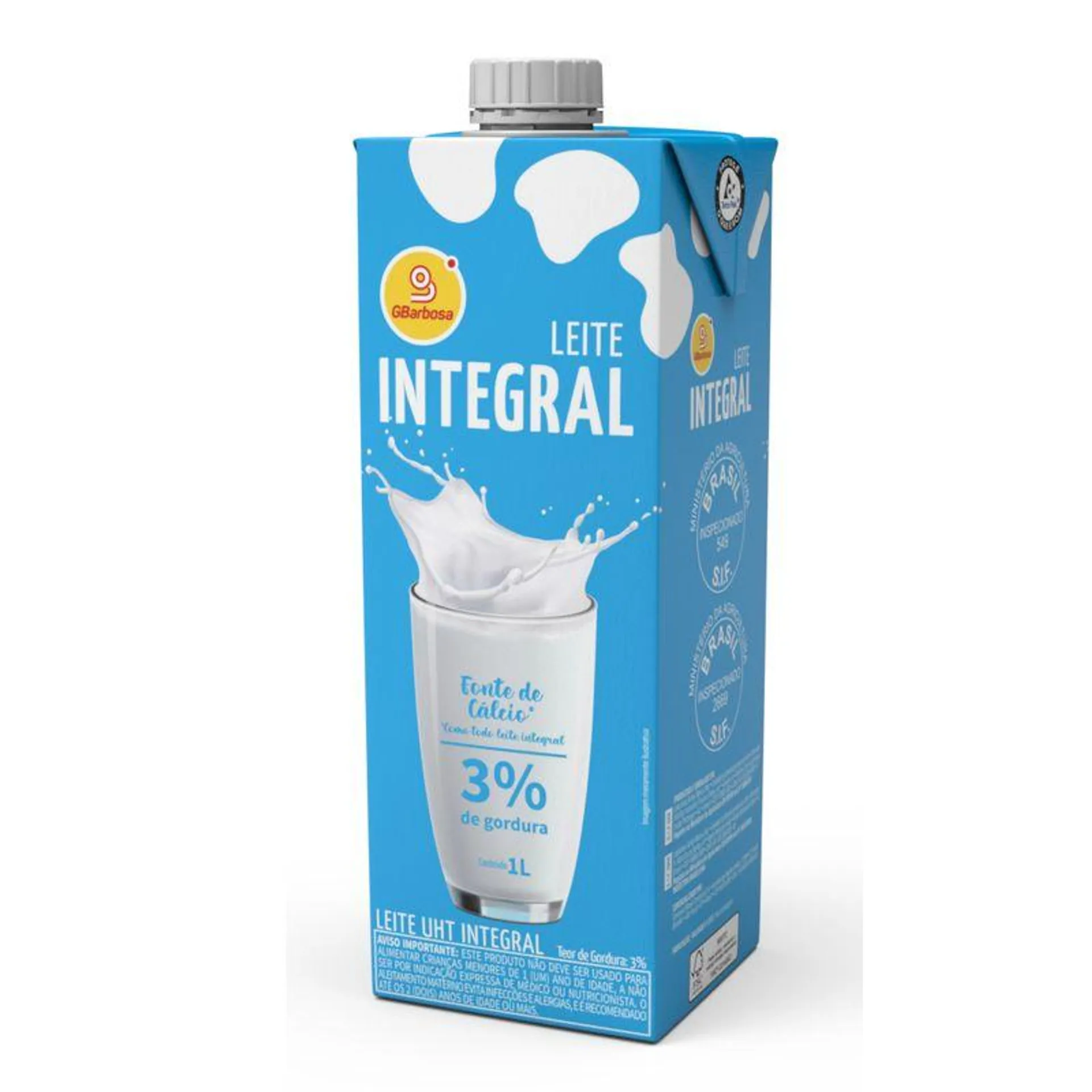 Leite Uht GBarbosa Integral Caixa 1l