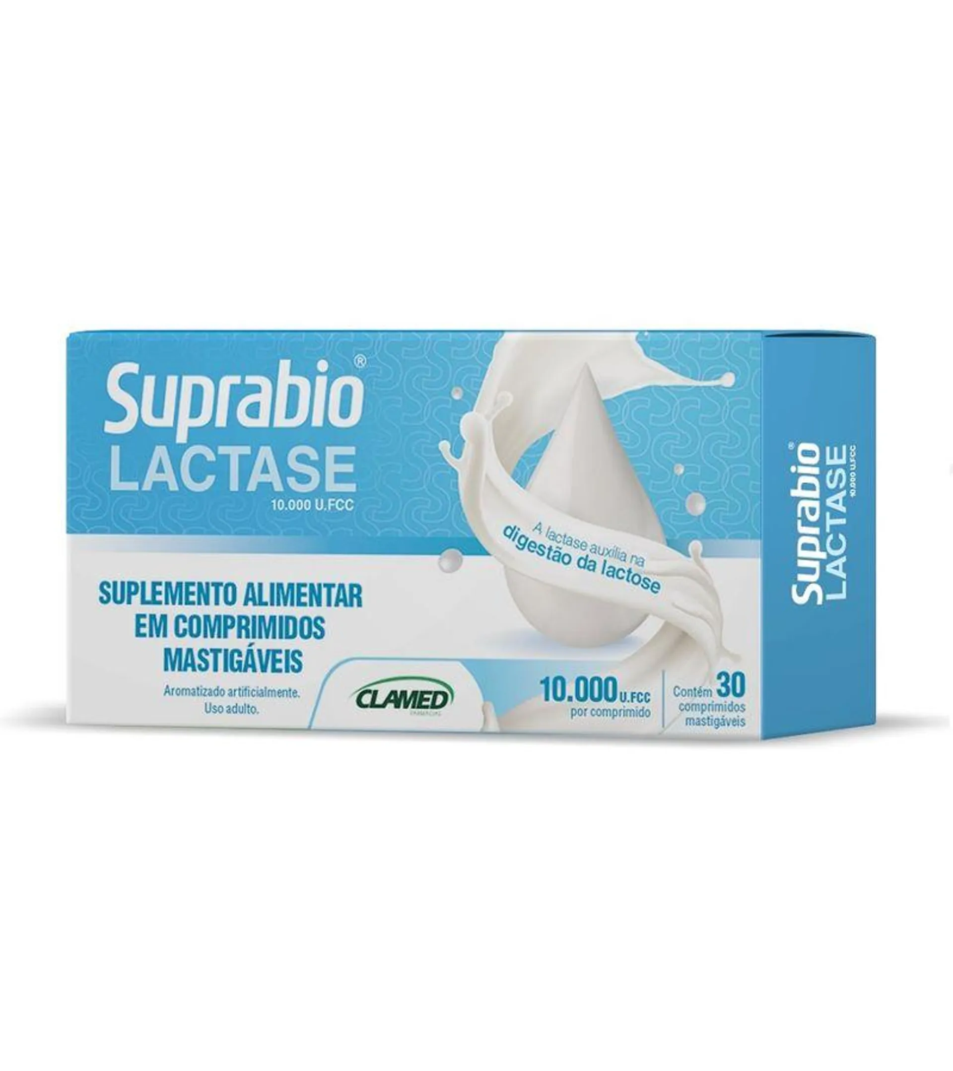 Suprabio Lactase 10.000 U.fcc Com 30 Comprimidos Mastigaveis Sabor Baunilha