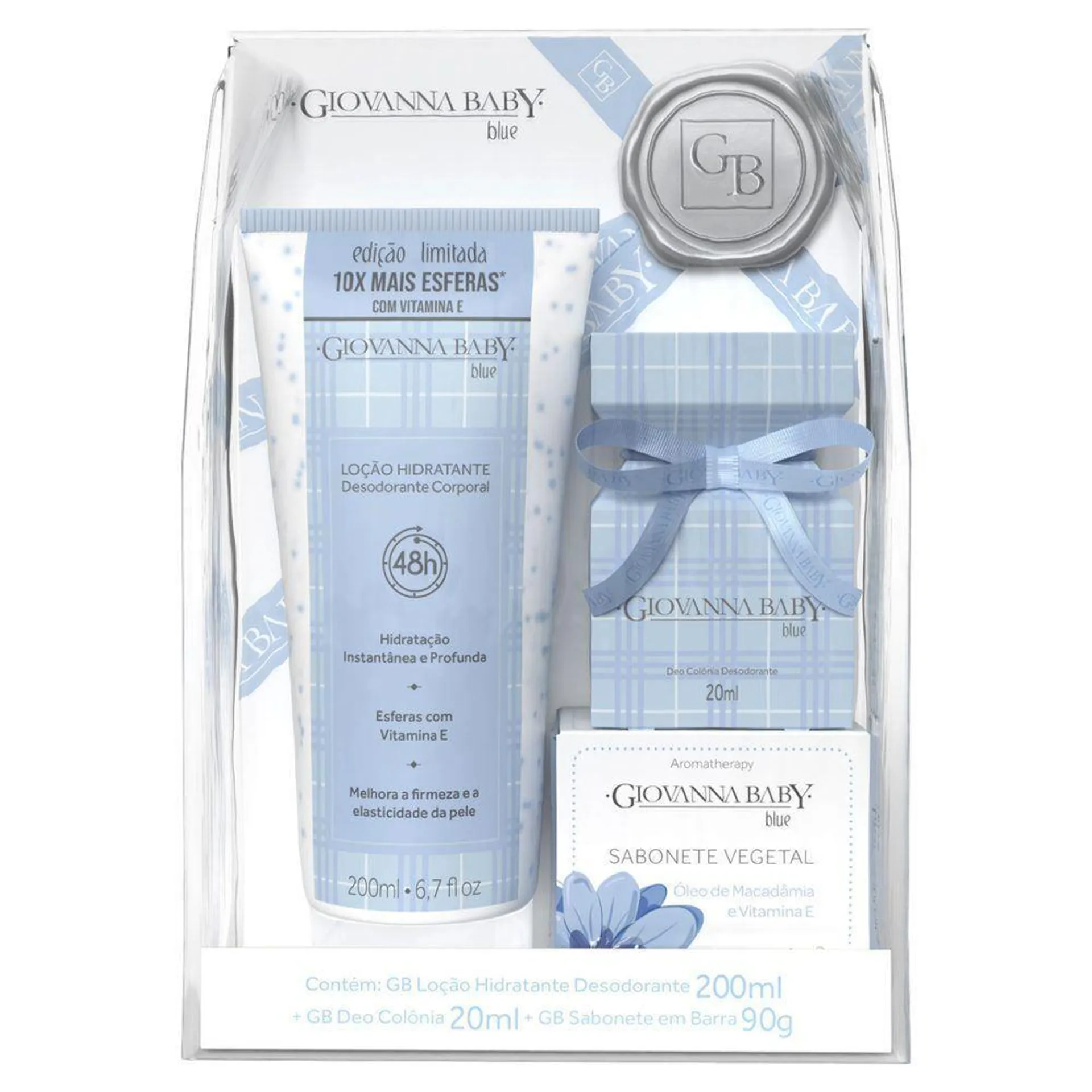 Kit De Hidratação Giovanna Baby Loção Hidratante Colônia Sabonete - Blue