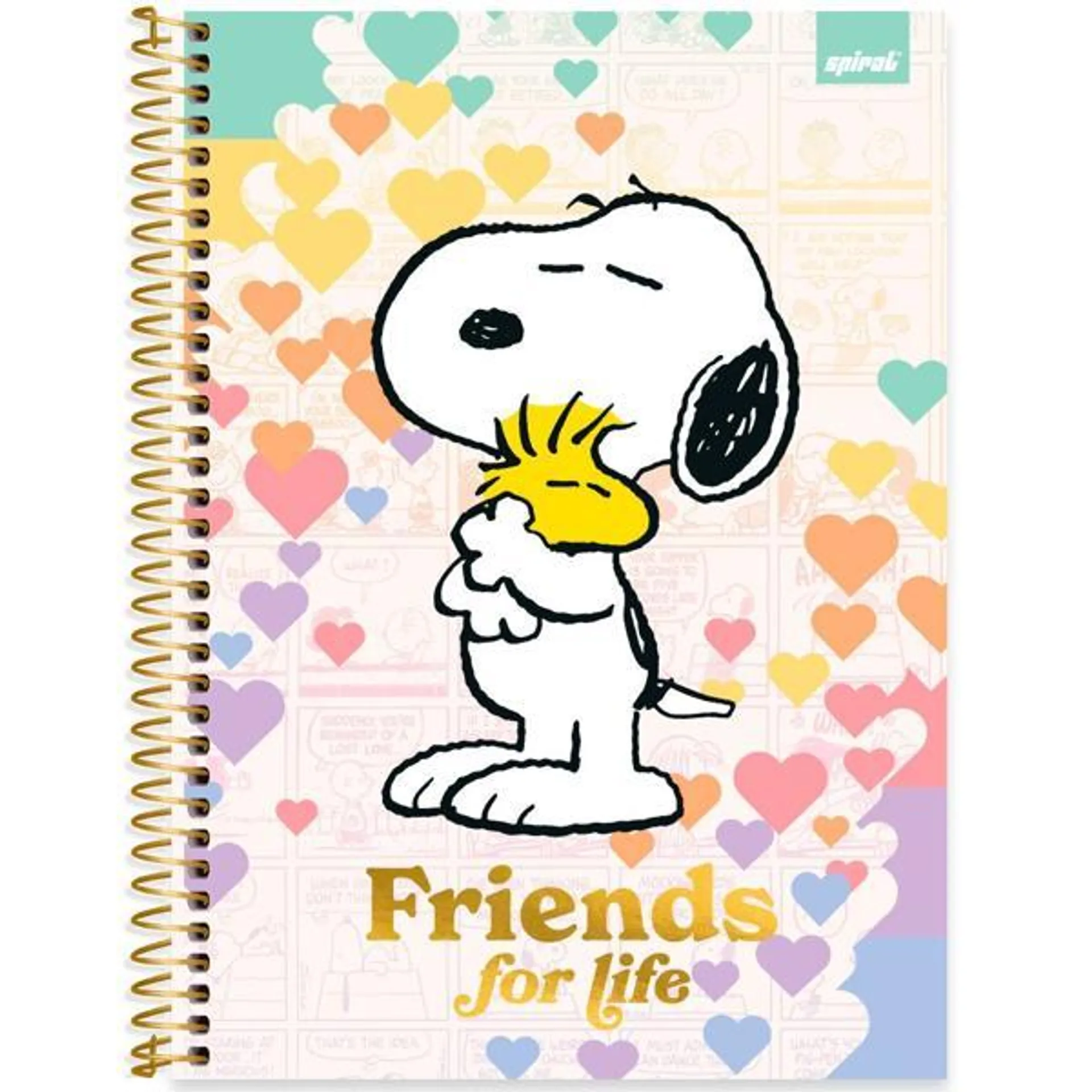 Caderno Universitário Capa Dura 1X1 80 Folhas Snoopy - Peanuts Spiral - PT 1 UN