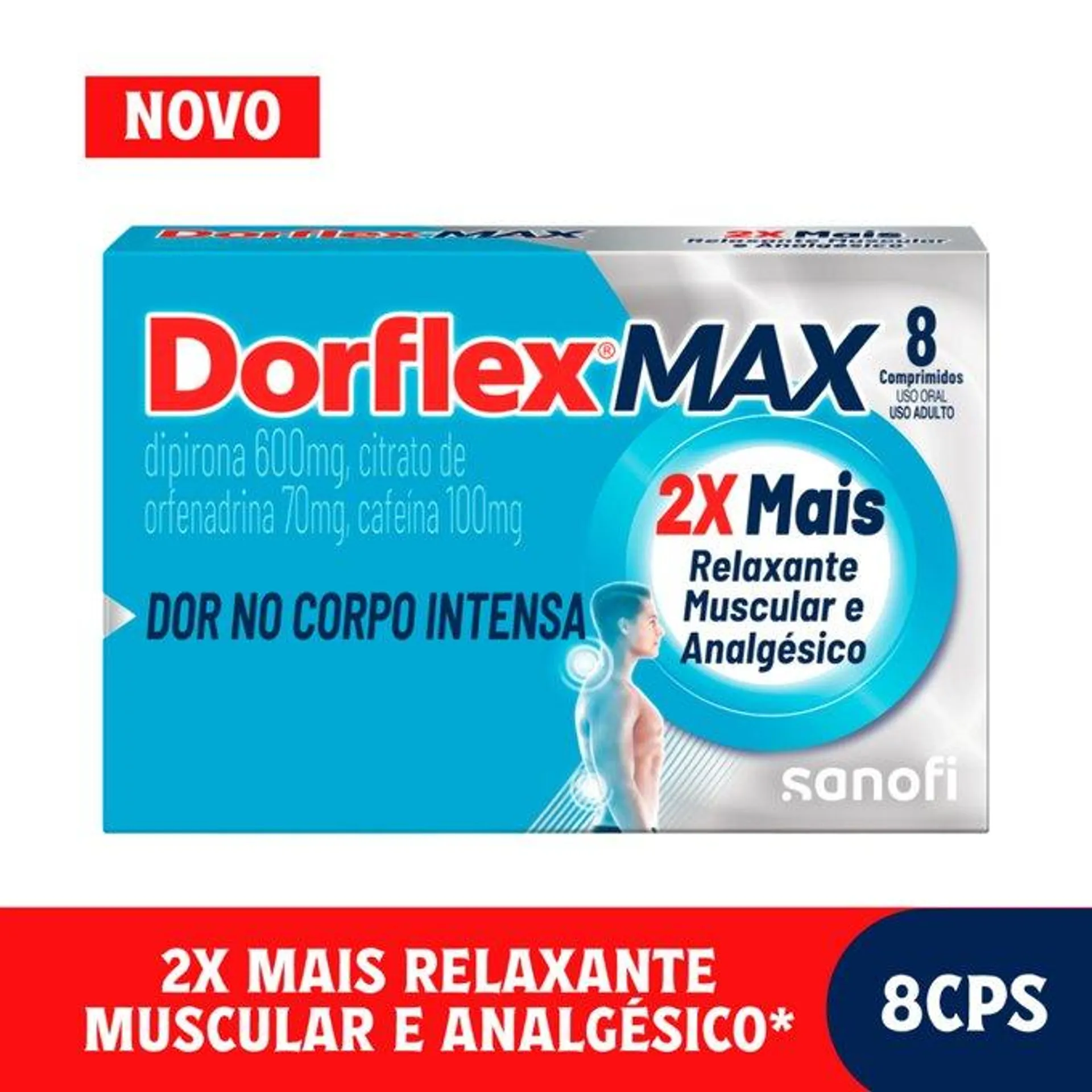 Analgésico Dorflex Max Relaxante Muscular 8 Comprimidos