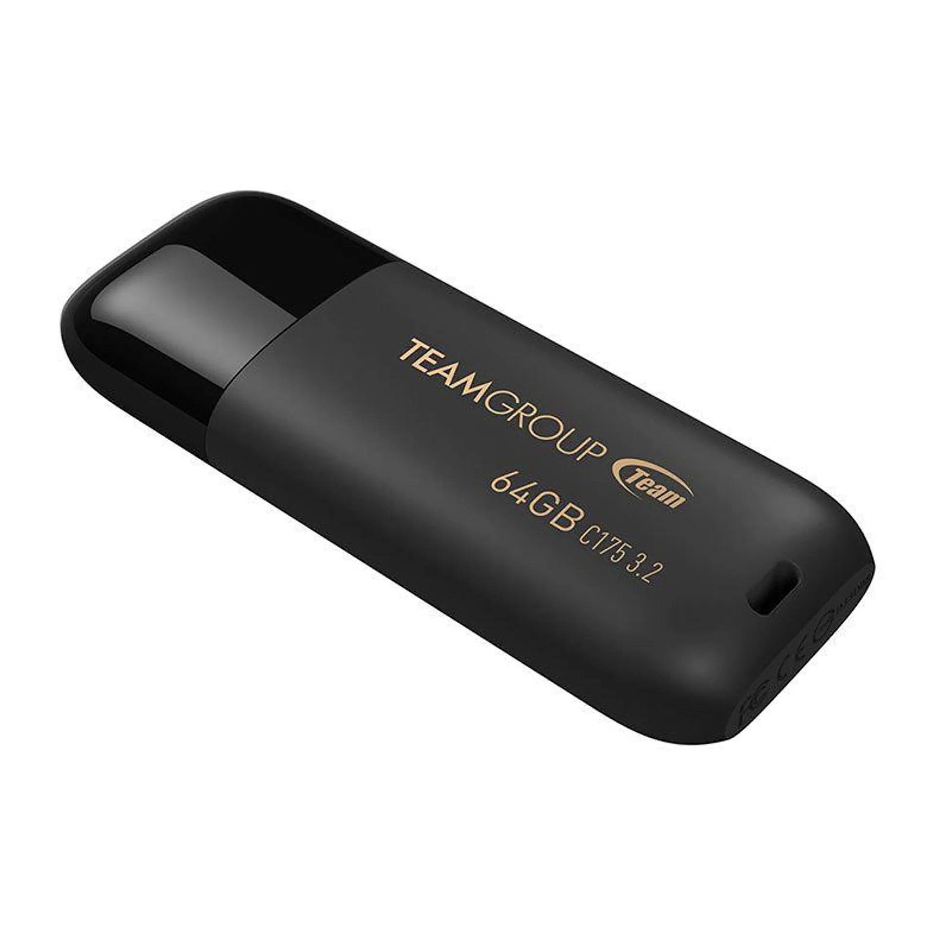 Pen Drive Team Group C175, 64GB, USB 3.2, Preto, TC175364GB01