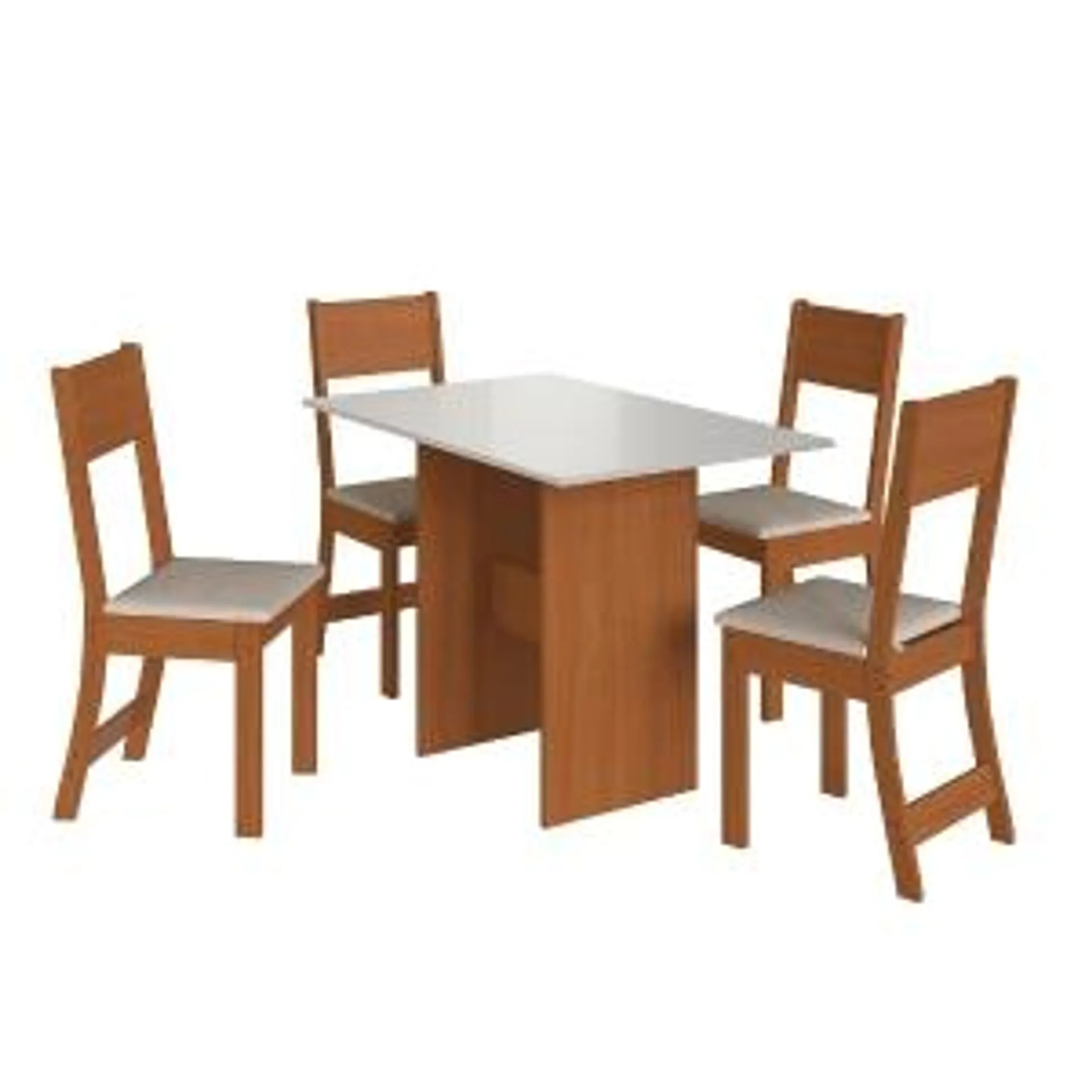 Produto: Conjunto de Mesa para Sala de Jantar Indekes Karla 04 Cadeiras - Freijo