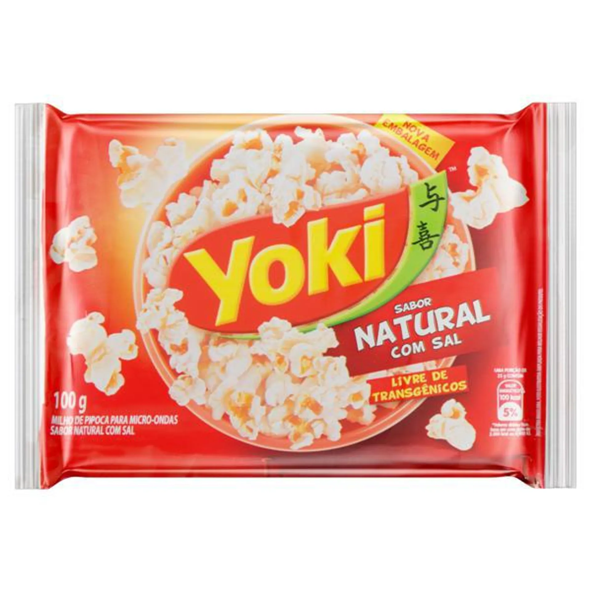 Pipoca para Micro-Ondas Natural com Sal Yoki Pacote 100g