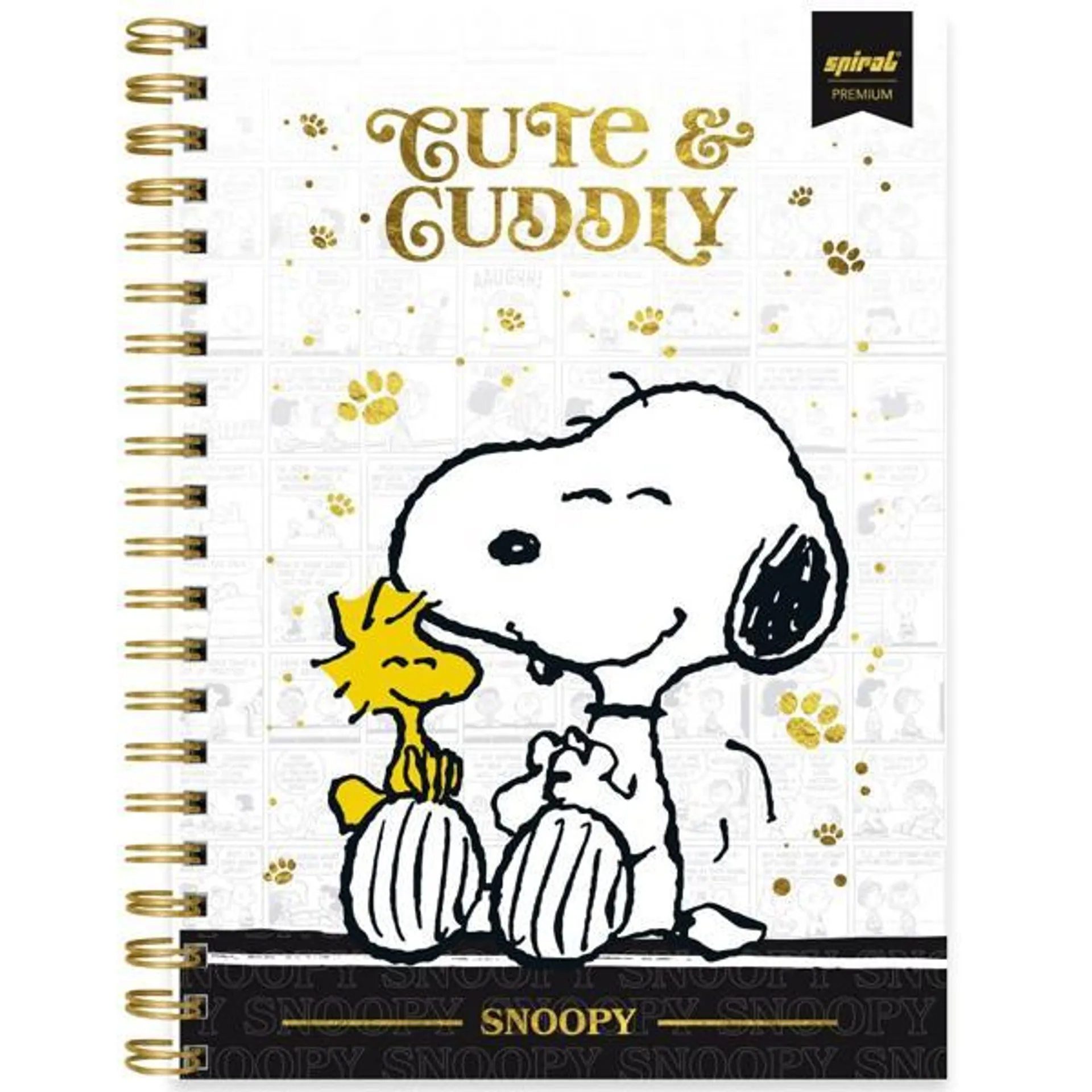 Caderno Universitário Capa Dura 1X1 79 Folhas Snoopy - Peanuts Spiral - PT 1 UN