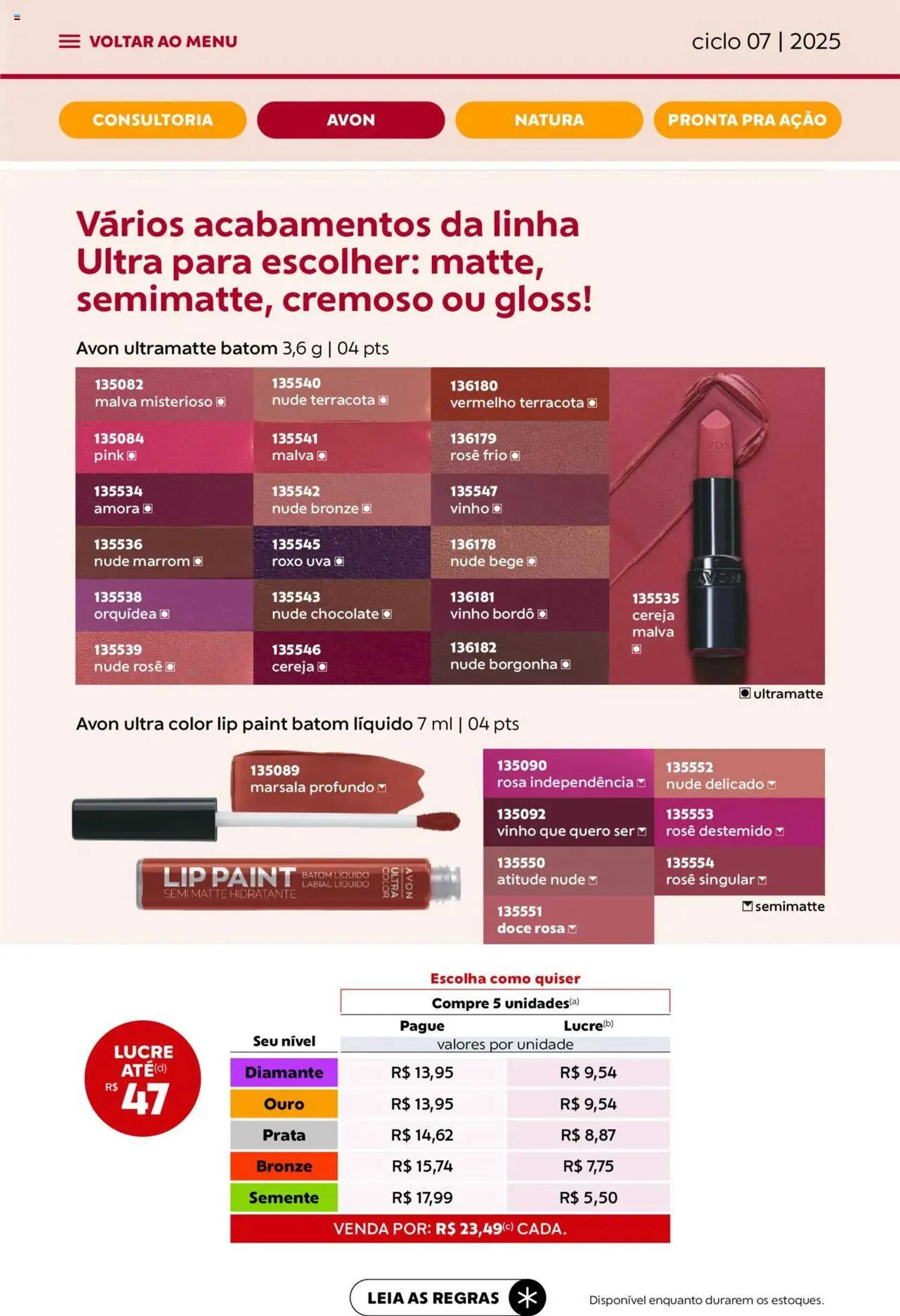 Encarte de Avon - Campanha 07: Minha Consultoria 3 de abril até 1 de maio 2025 - Pagina 22
