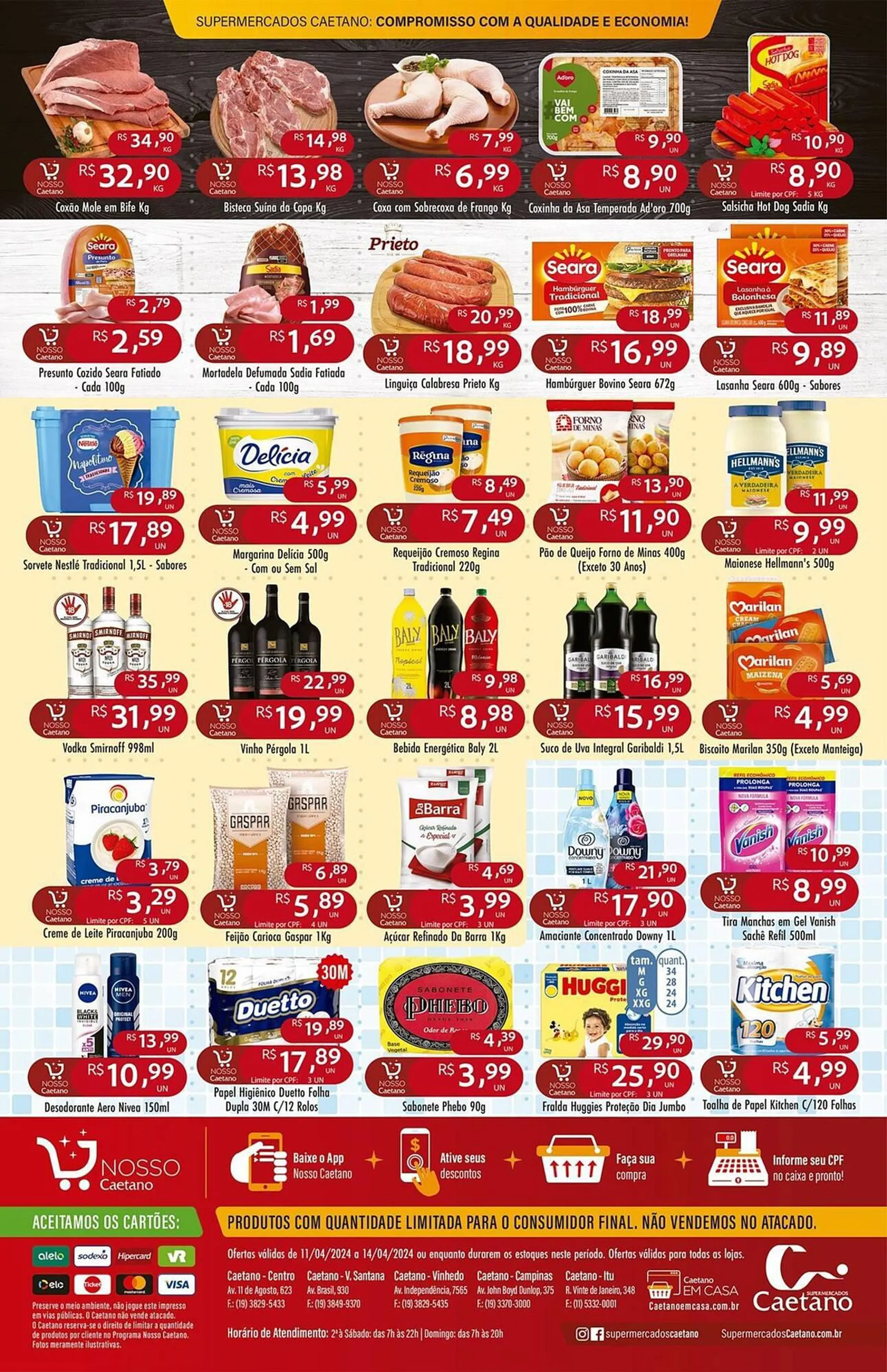 Encarte de Catálogo Supermercados Caetano 11 de abril até 14 de abril 2024 - Pagina 1