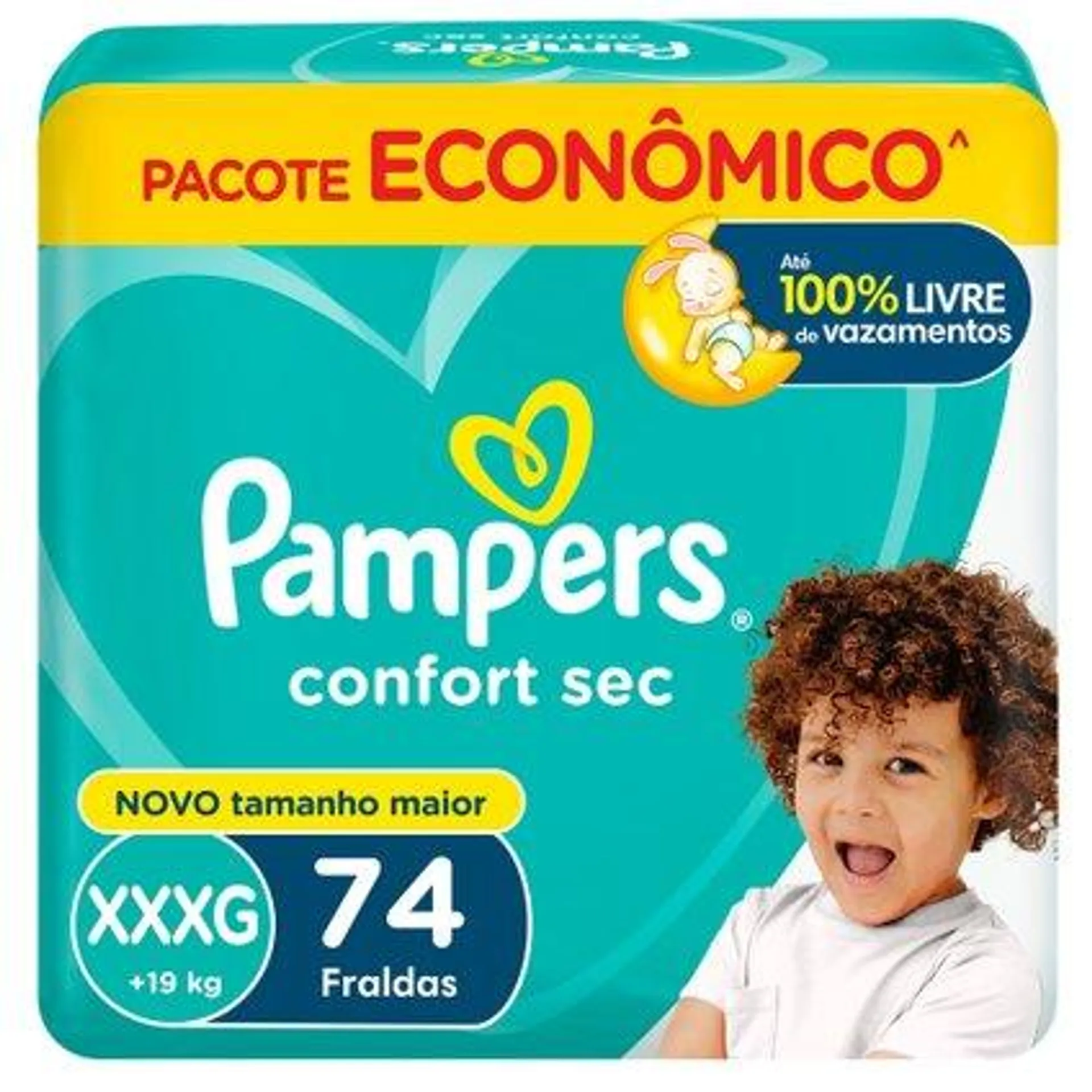 Fralda Pampers Confort Sec Xxxg Com 74 Unidades