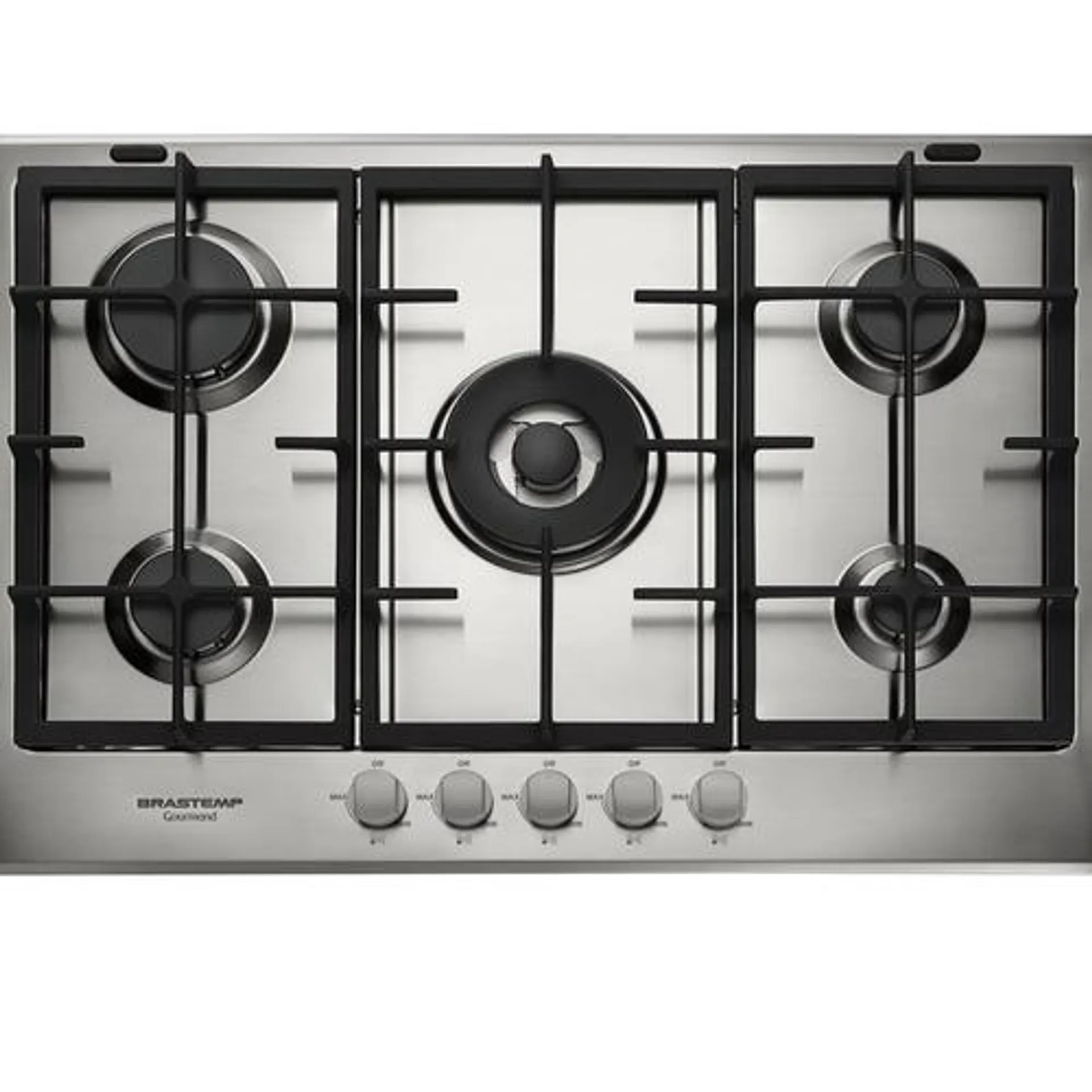 Cooktop 5 Bocas Brastemp Gourmand Inox com Duplachama e Trempe com Ferro Fundido - BDK75DR