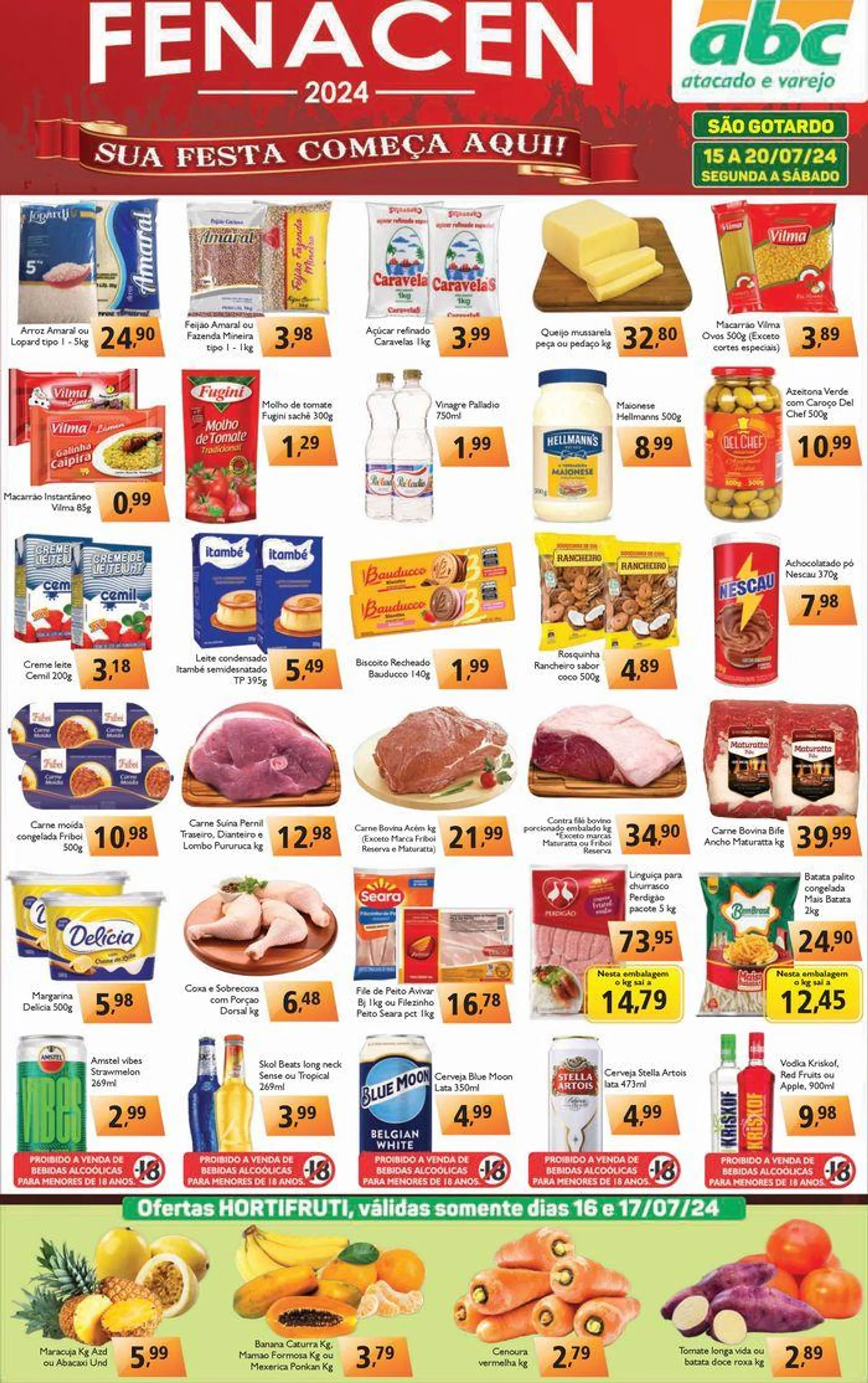 Encarte de Supermercados ABC Oferta Semanal Atacados - São Gotardo 15 de julho até 20 de julho 2024 - Pagina 1