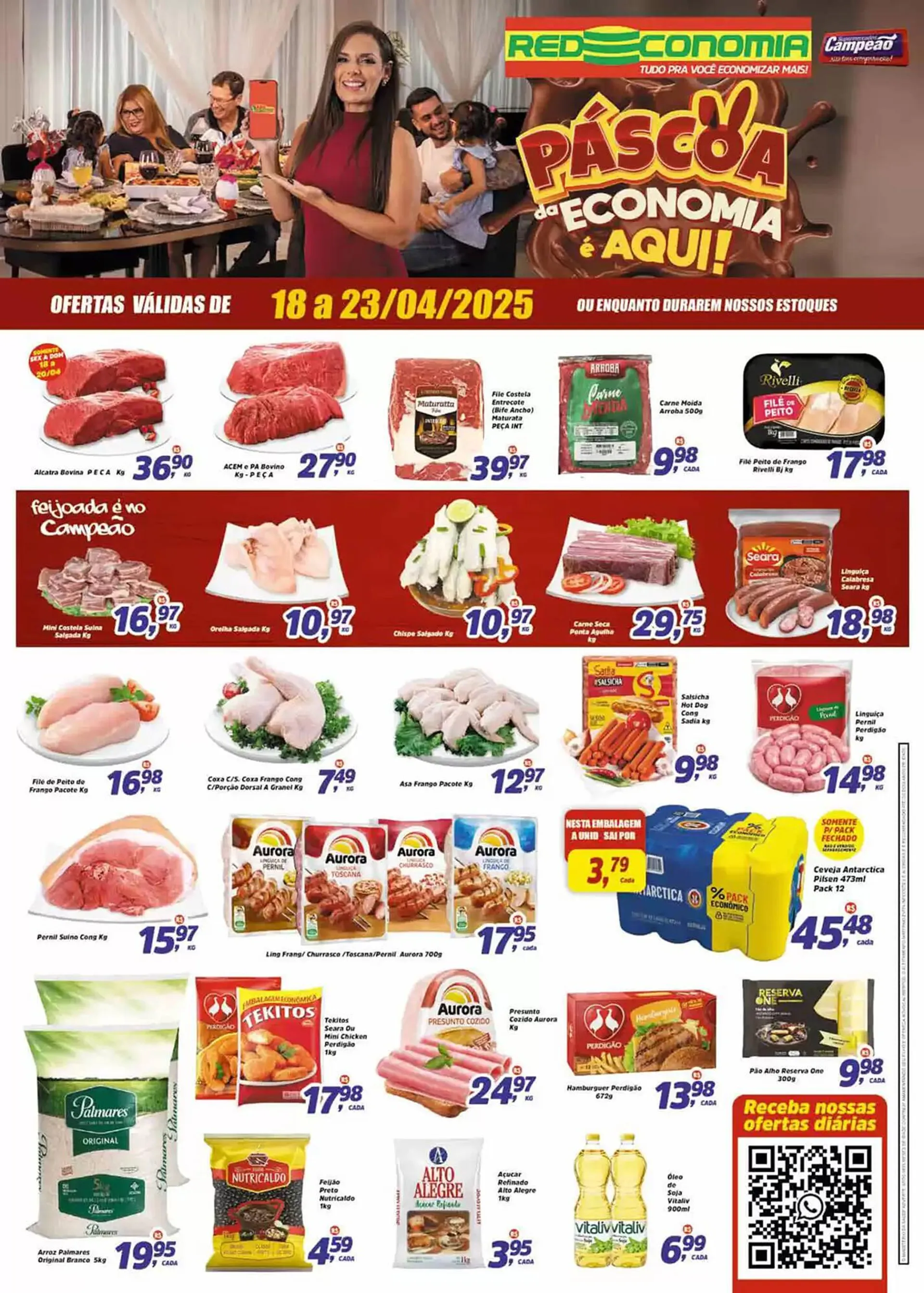 Encarte de Catálogo Supermercados Campeão 18 de abril até 23 de abril 2025 - Pagina 1