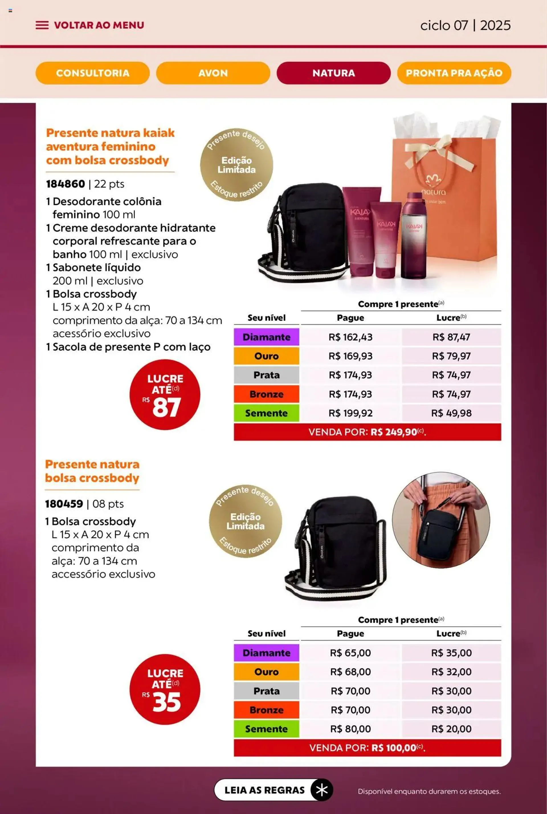 Encarte de Avon - Campanha 07: Minha Consultoria 3 de abril até 1 de maio 2025 - Pagina 65