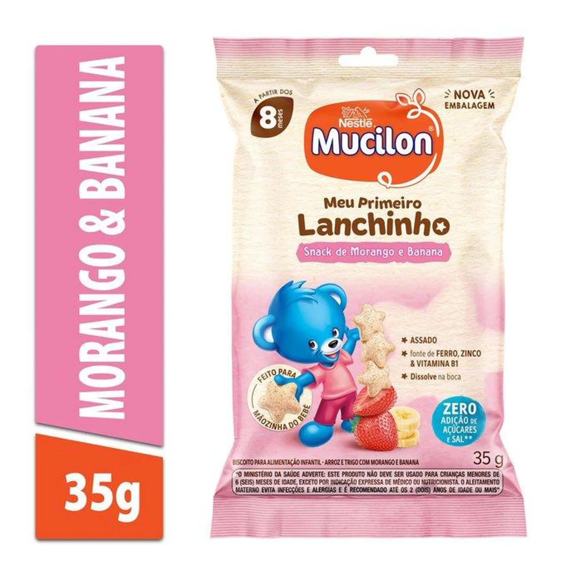 Mucilon Snack Morango E Banana 35g