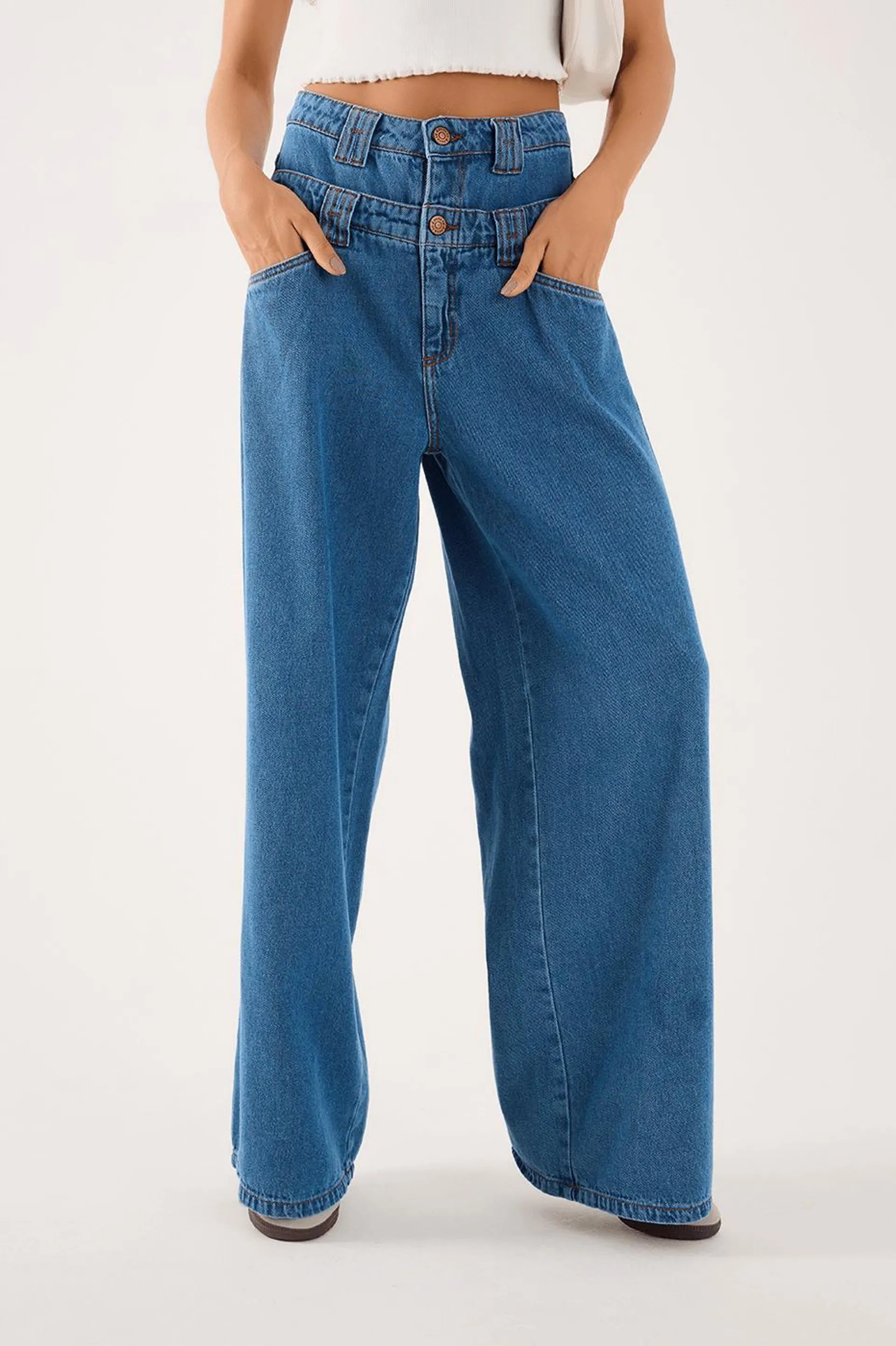 Calça Jeans Cós Duplo