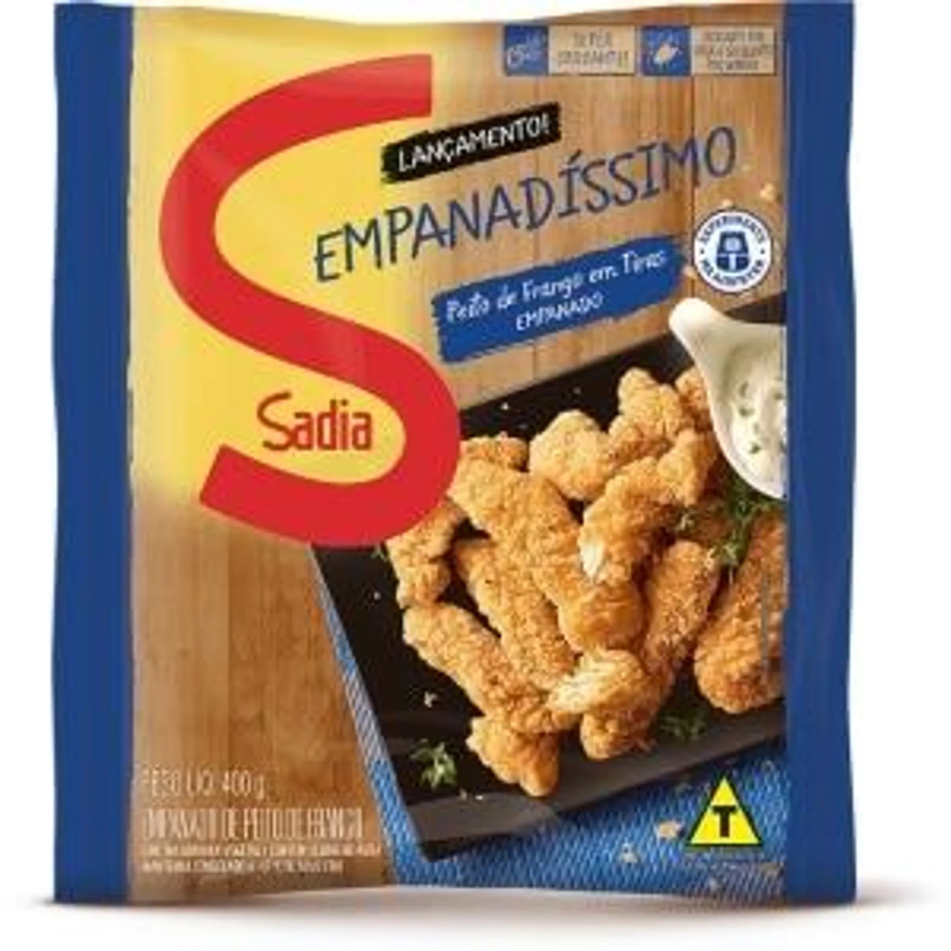 Peito de Frango Empanado em Tiras Empanadíssimo 400g