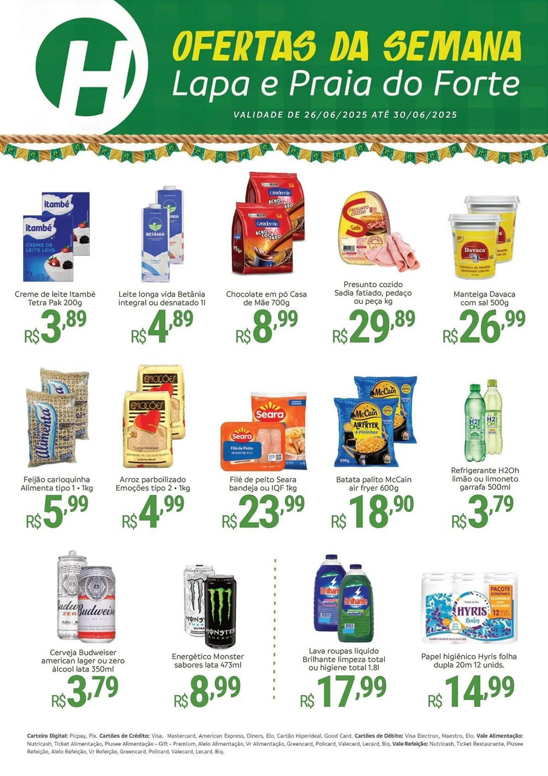 Encarte de Catálogo Hiperideal Supermercados 23 de junho até 30 de junho 2025 - Pagina 1