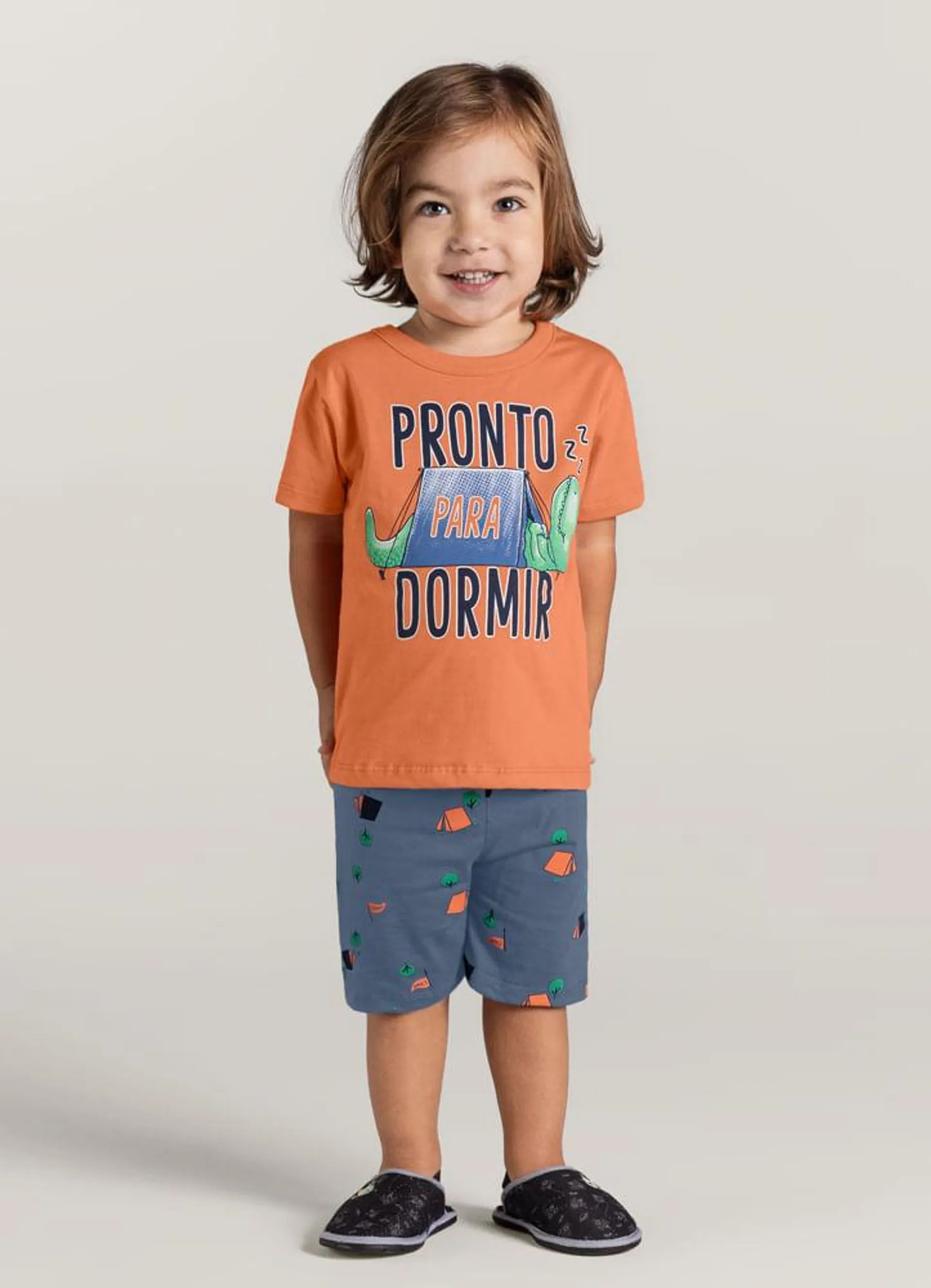 Pijama brilha no escuro de malha infantil menino Brandili