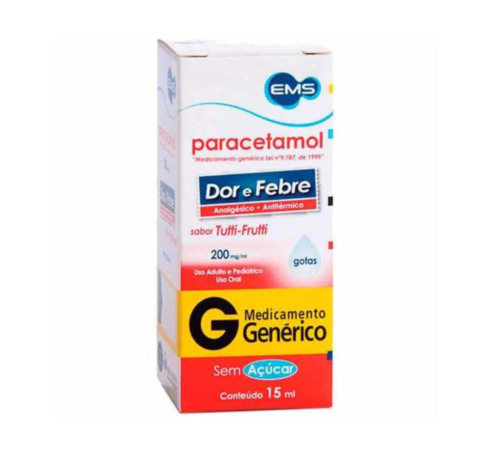 Paracetamol em Gotas 200mg EMS 15ml