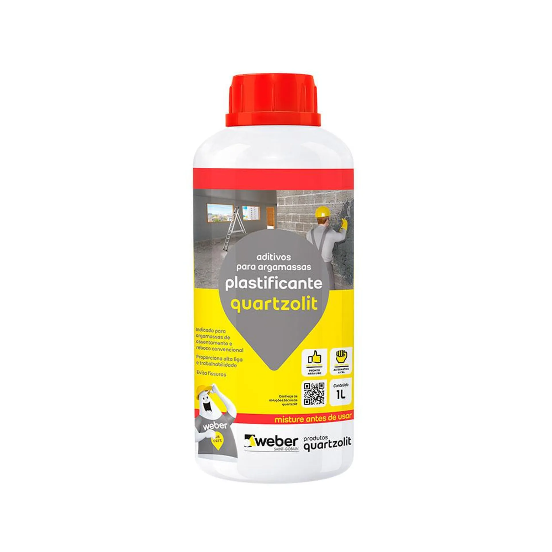 Aditivo plastificante 1L branco Quartzolit