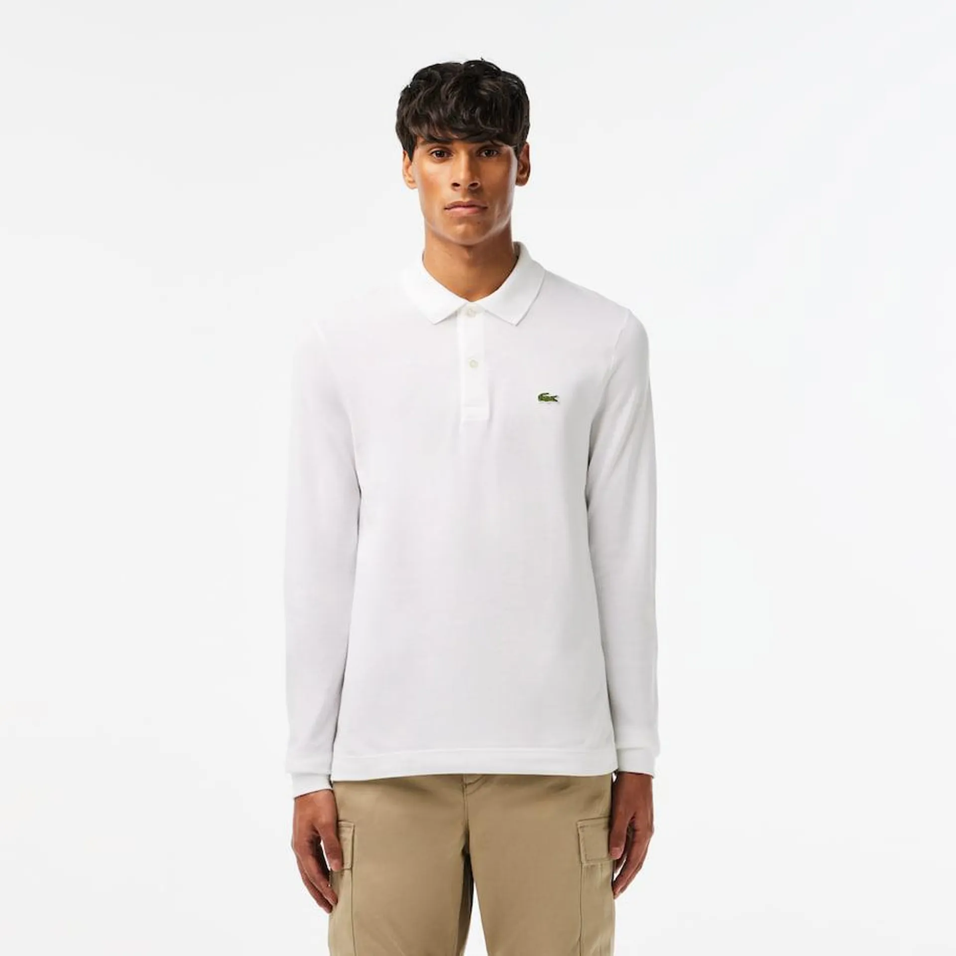 Polo masculina Lacoste Slim Fit em Petit Piqué