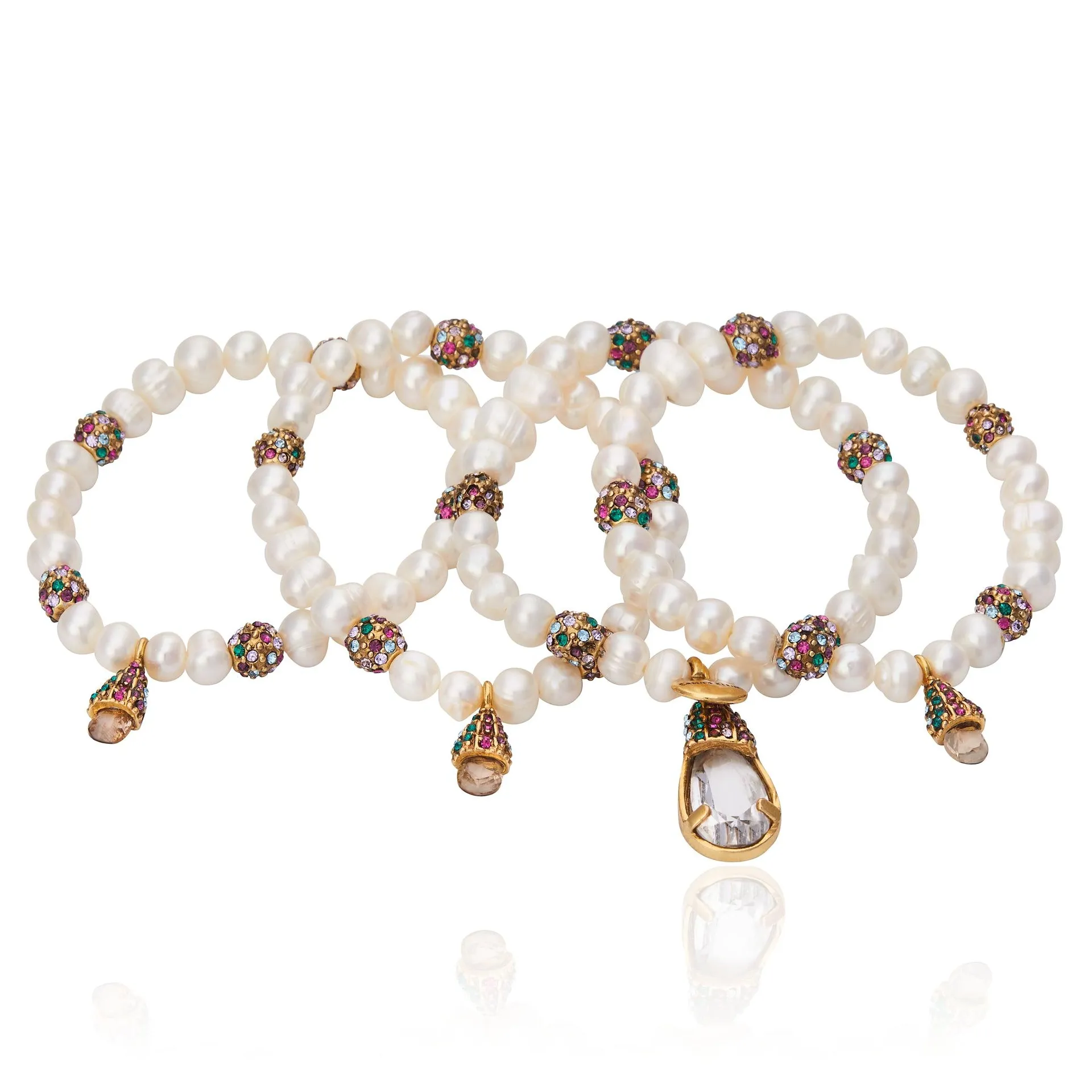 Kit 4 Pulseiras com Pérolas - Concha