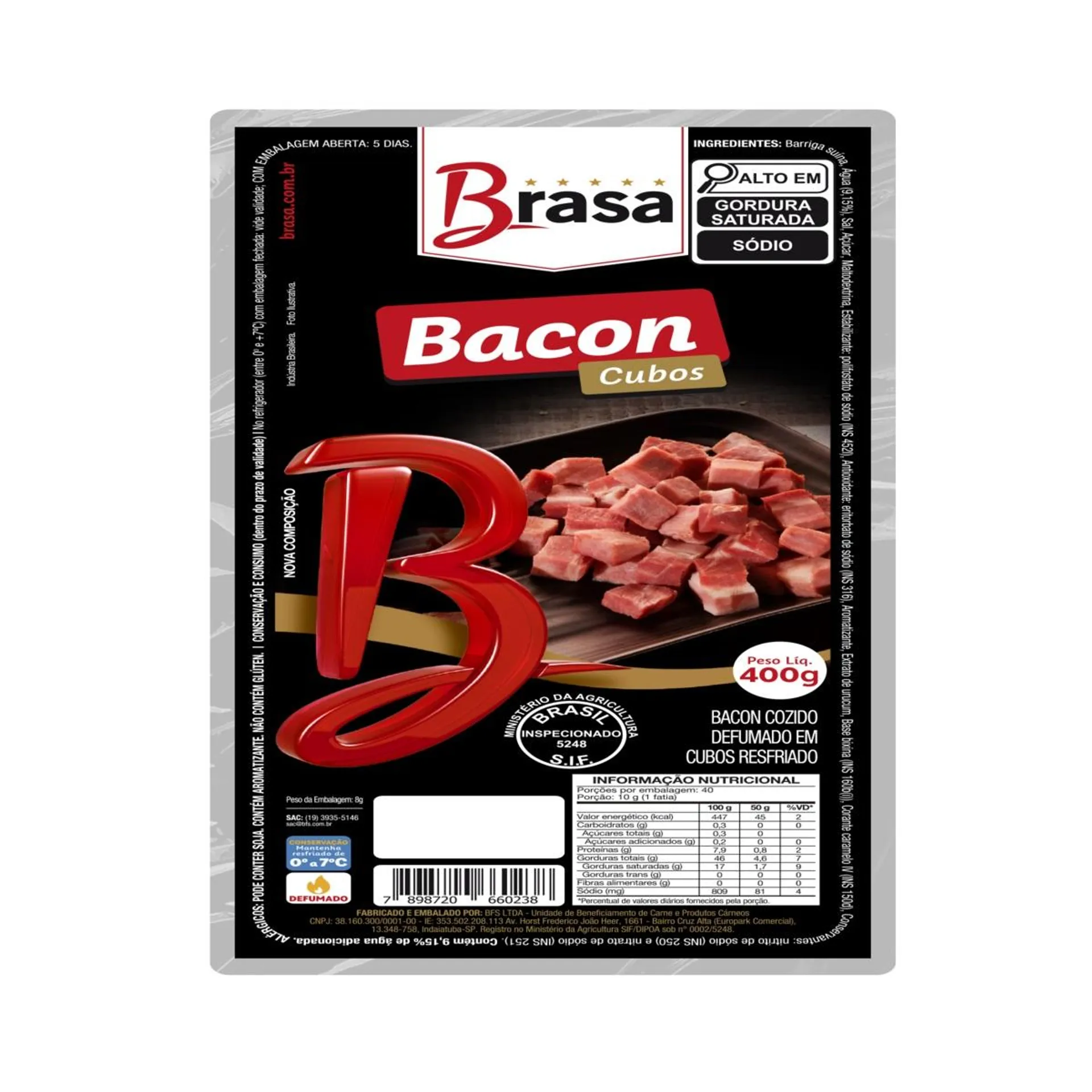 Bacon Cubos Brasa 400g